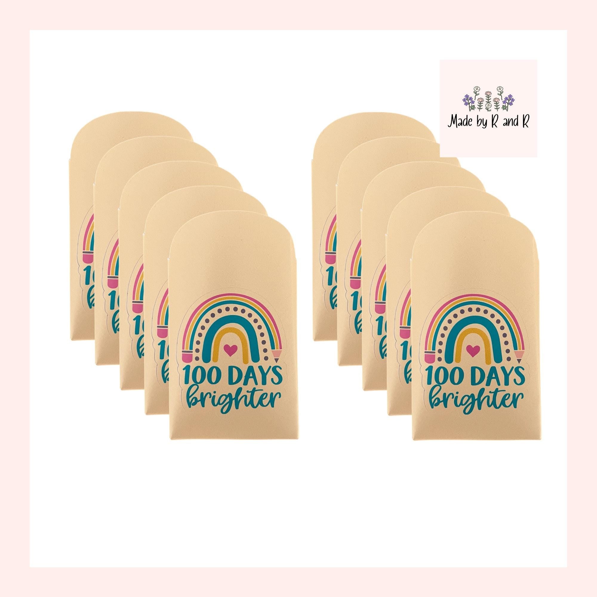 100 Days Brighter Envelopes (Set of 10) *filler NOT included*