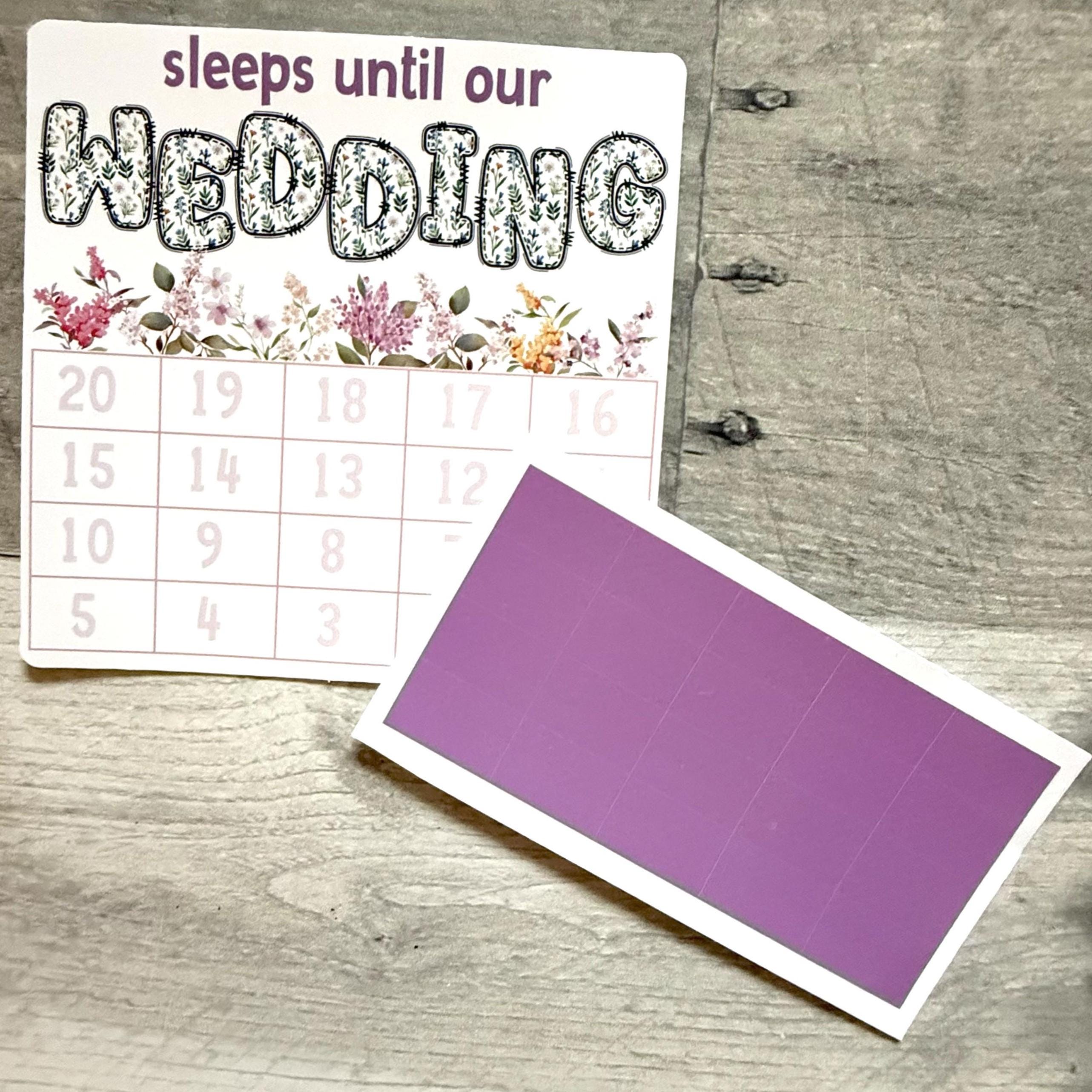 Sleeps Until Our Wedding Small Countdown Sticker