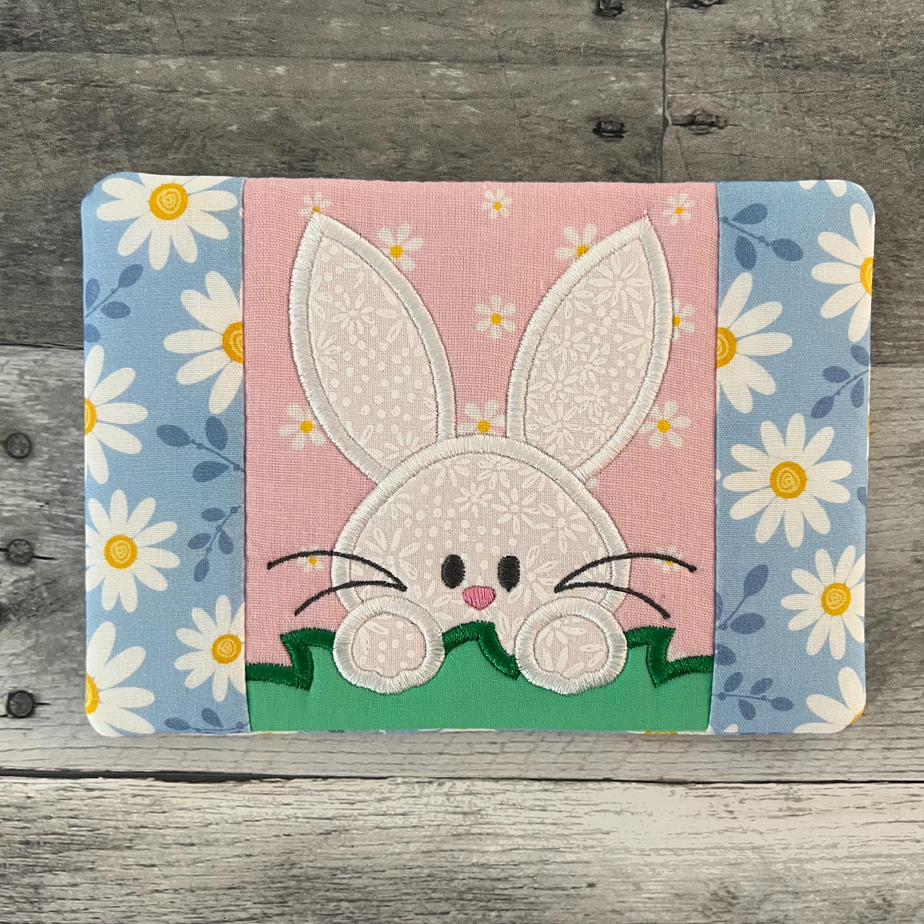 Peeking Easter Bunny Mug Rug