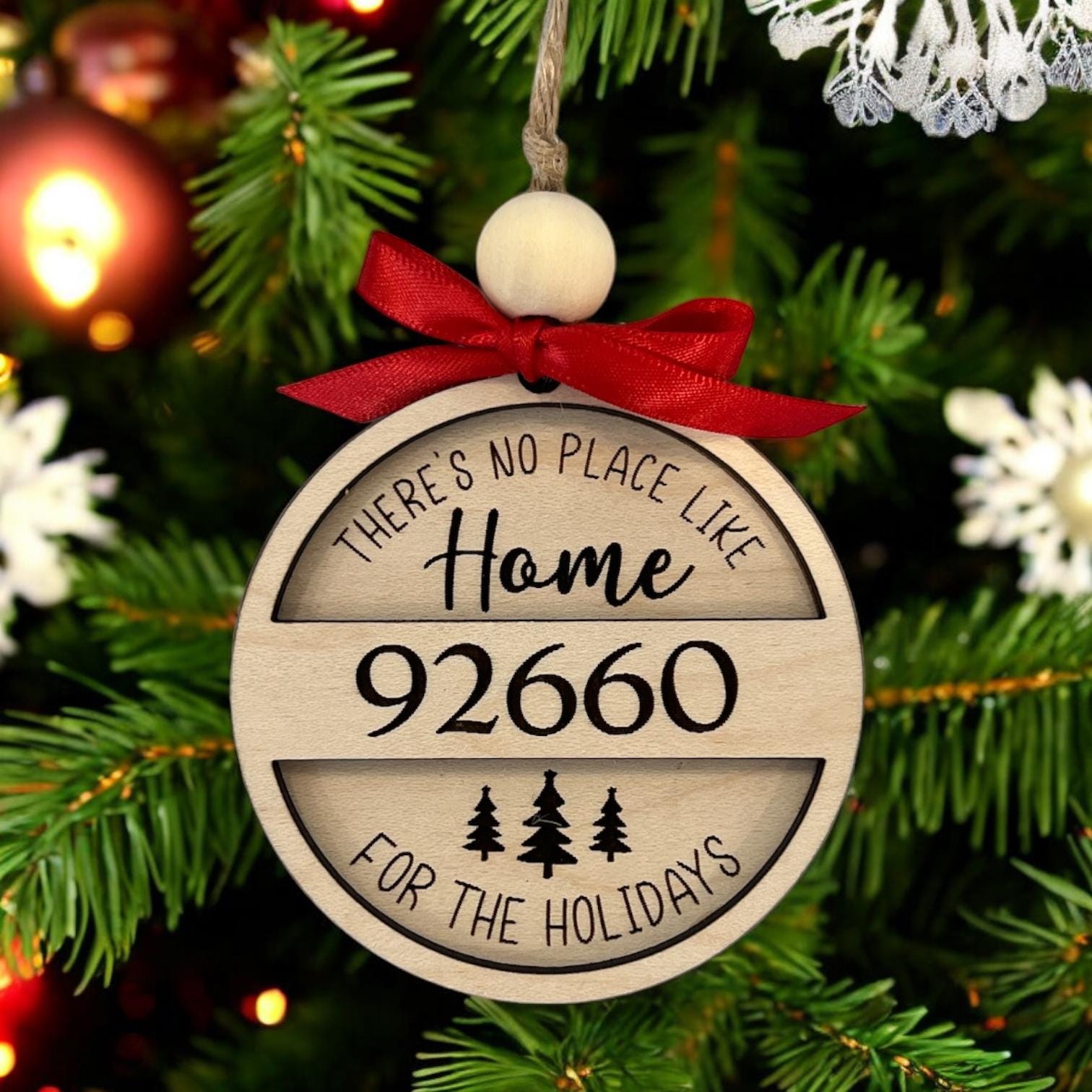 Zip Code Wood Ornament
