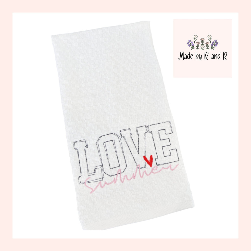 Love Summer Embroidered Kitchen Dish Towel
