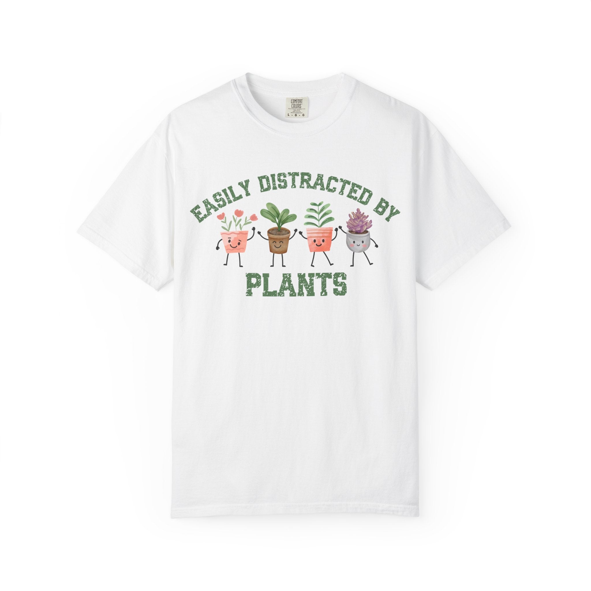 Easily Distracted By Plants Tee, Cute Plant Lover Graphic T-Shirt