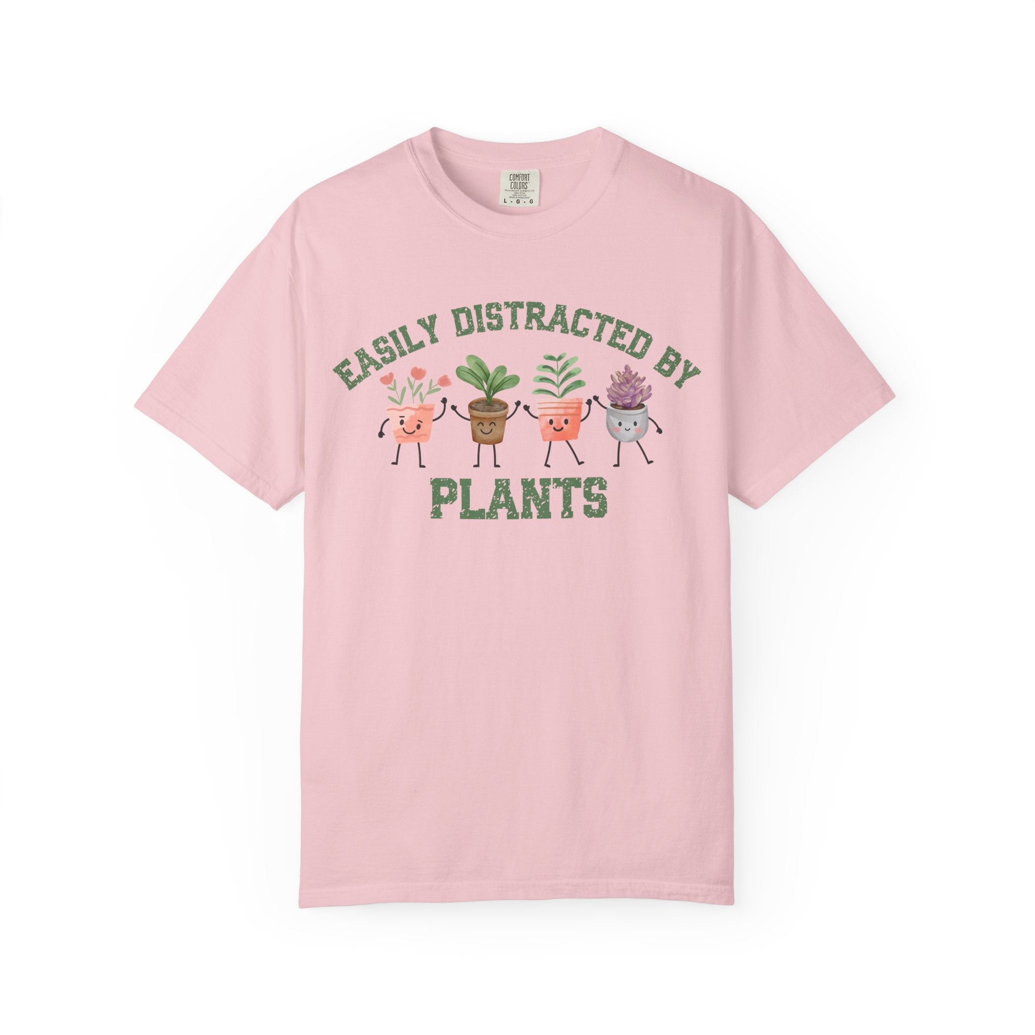 Easily Distracted By Plants Tee, Cute Plant Lover Graphic T-Shirt