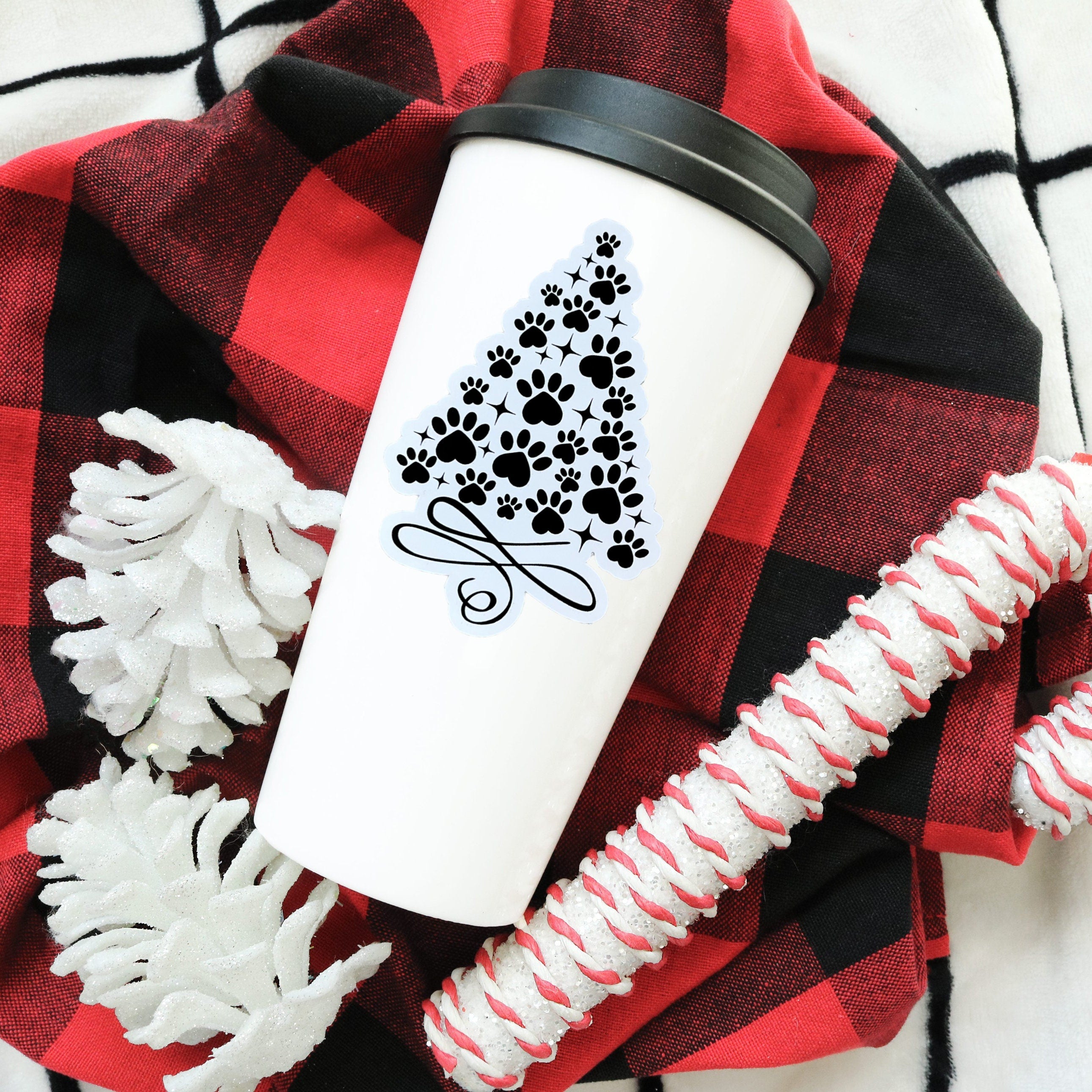 Paw-sitively Adorable Christmas Tree Sticker