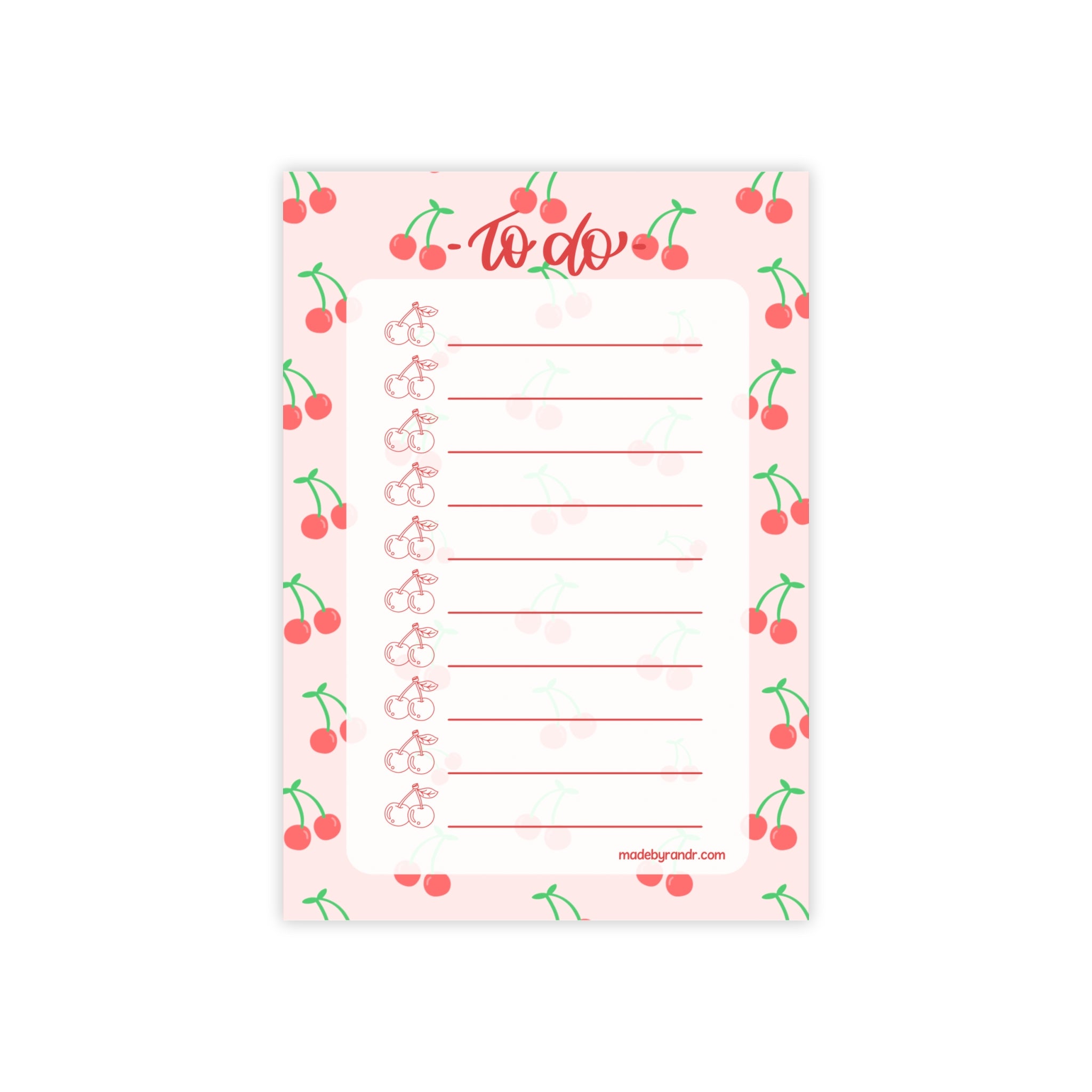Cherry To Do Checklist Sticky Notes for Planning & Lists
