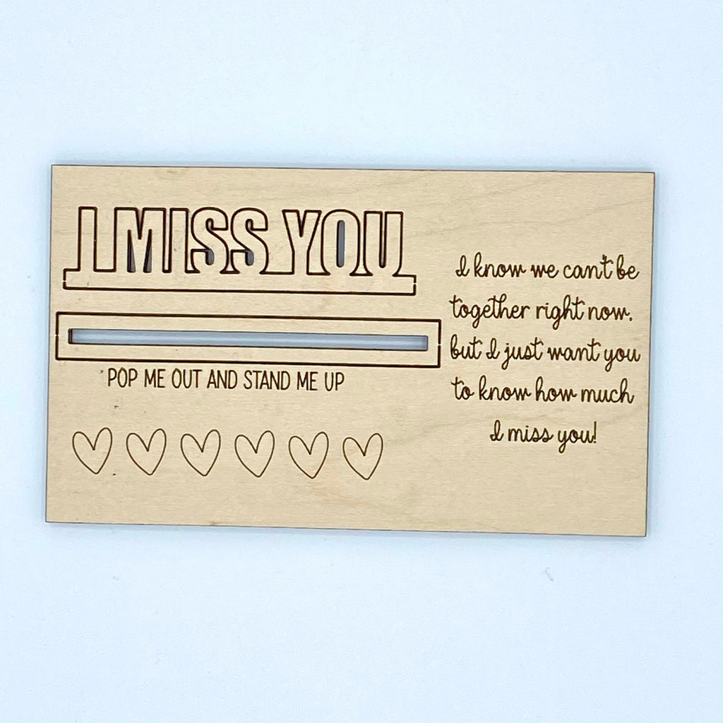 I Miss You Wood Card
