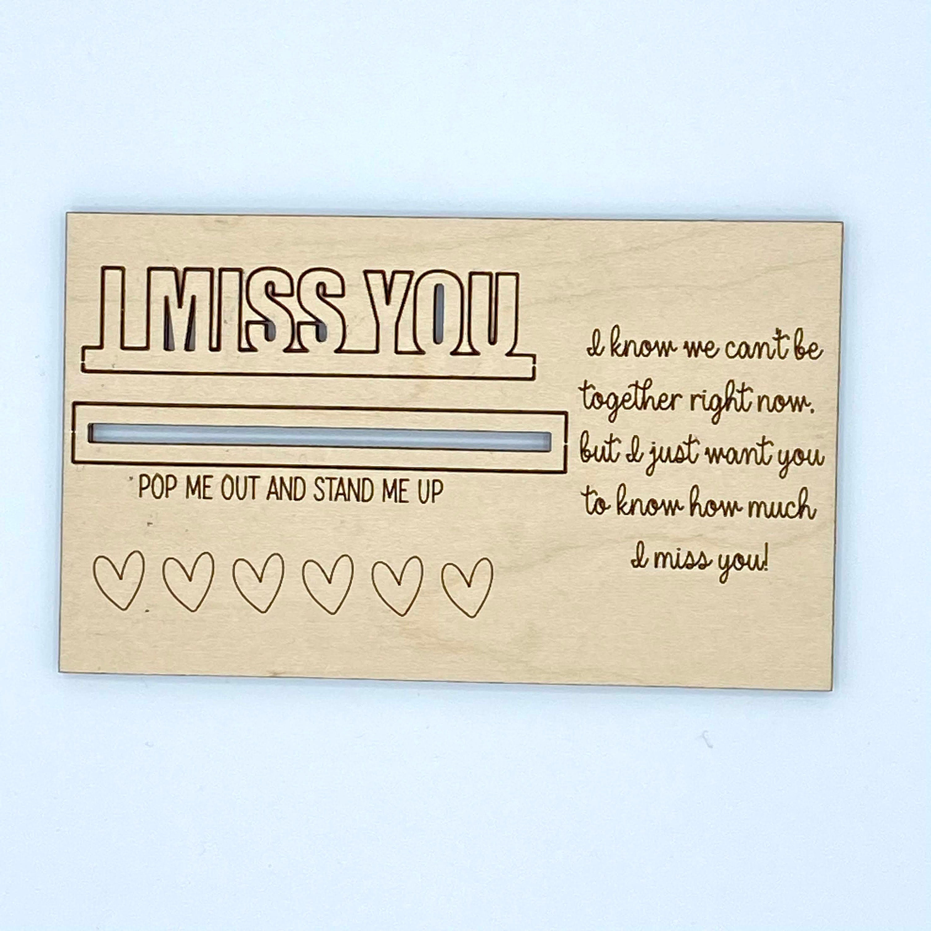 I Miss You Wood Card