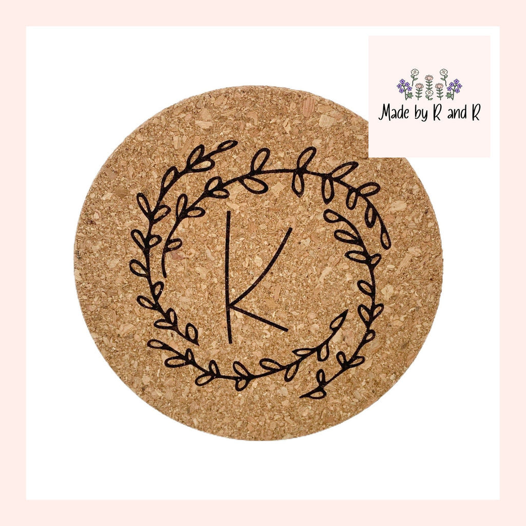 Monogram Wreath Cork Trivet