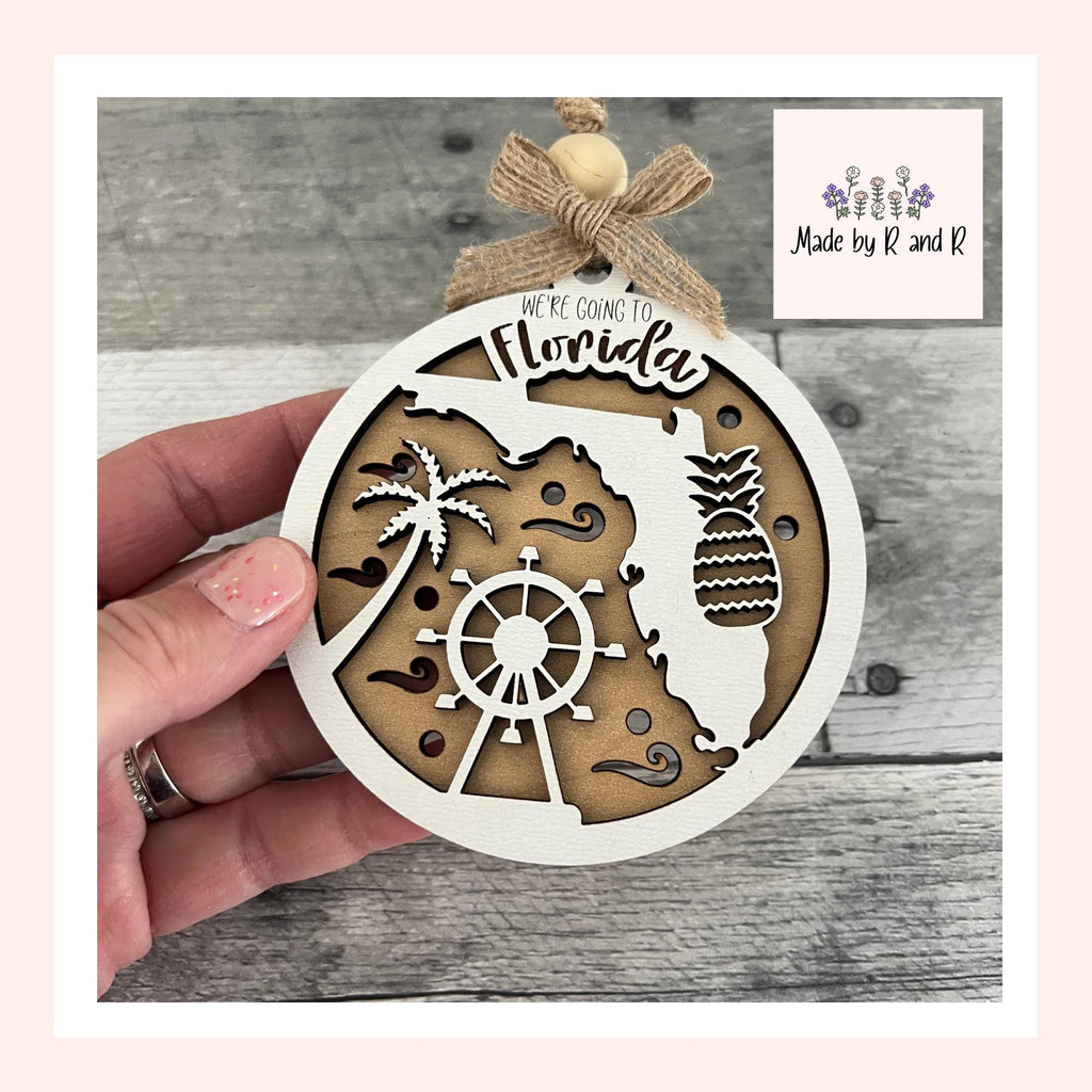 We're Going To Florida Wood Ornament