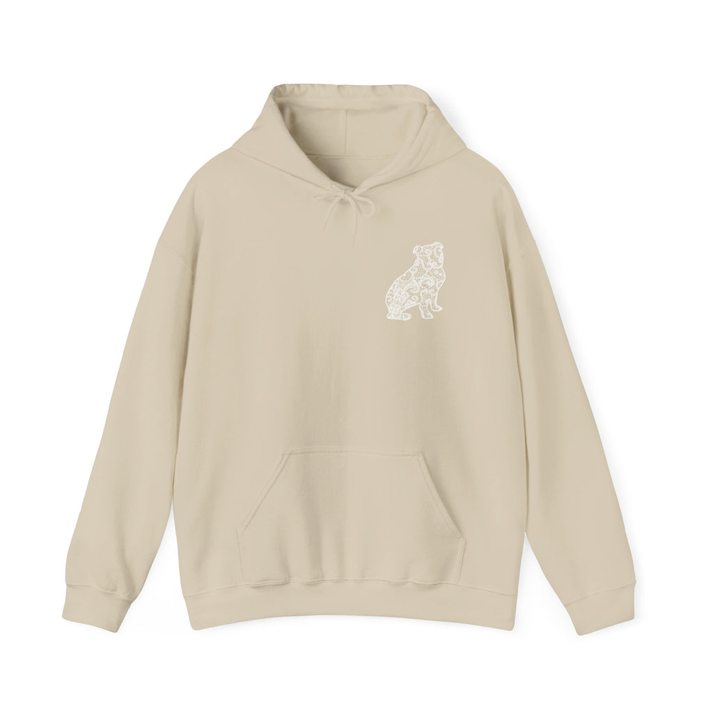Lace Bulldog Unisex Hooded Sweatshirt - Gift for Dog Lovers, Relaxed Style