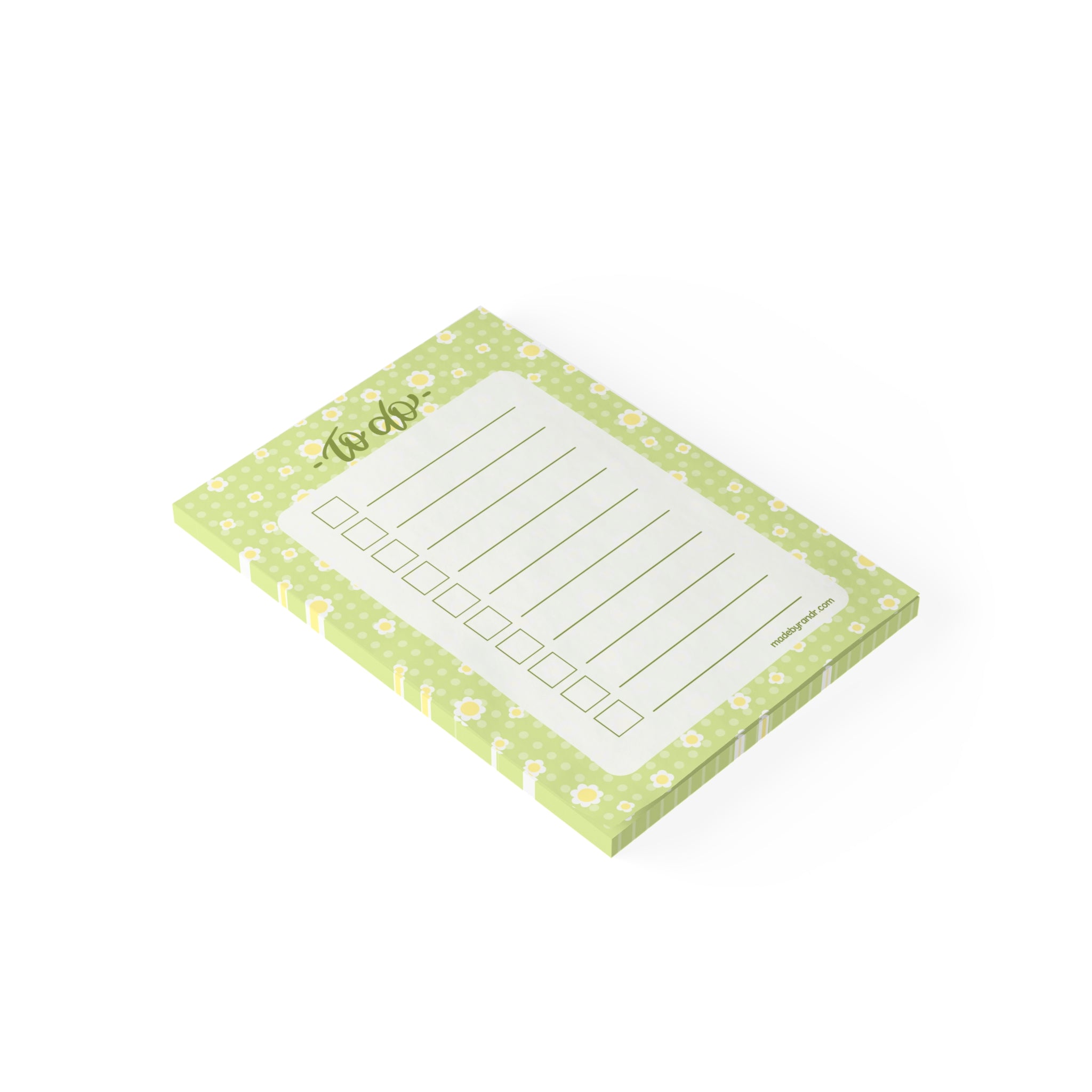 Green Floral To Do Checklist Sticky Notes for Planning & Lists