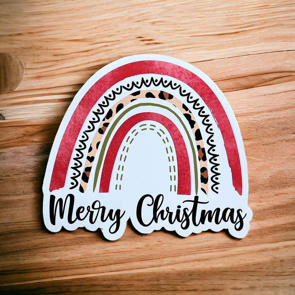 Merry Christmas Rainbow Sticker