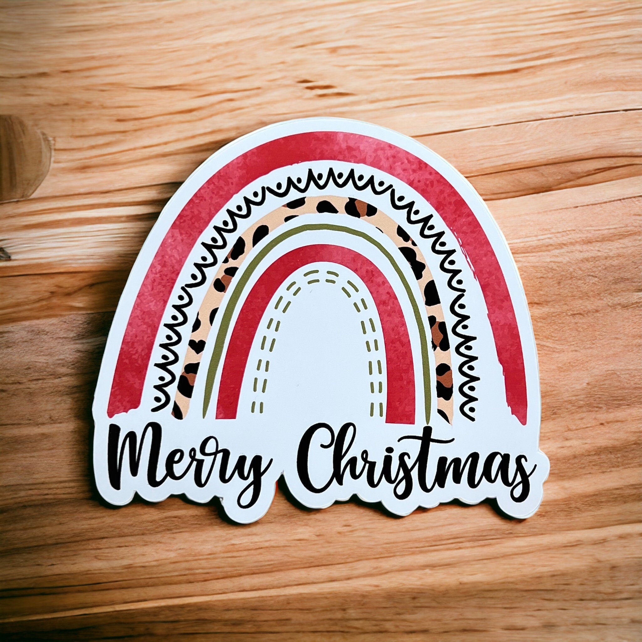 Merry Christmas Rainbow Sticker