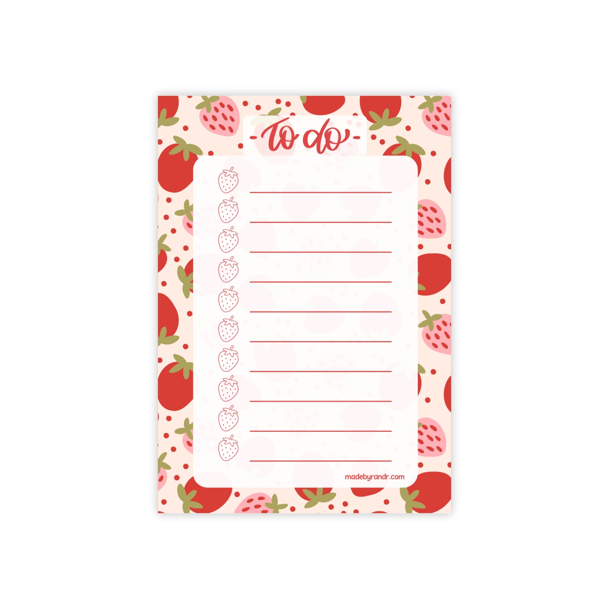 Strawberry To Do Checklist Sticky Notes for Planning & Lists