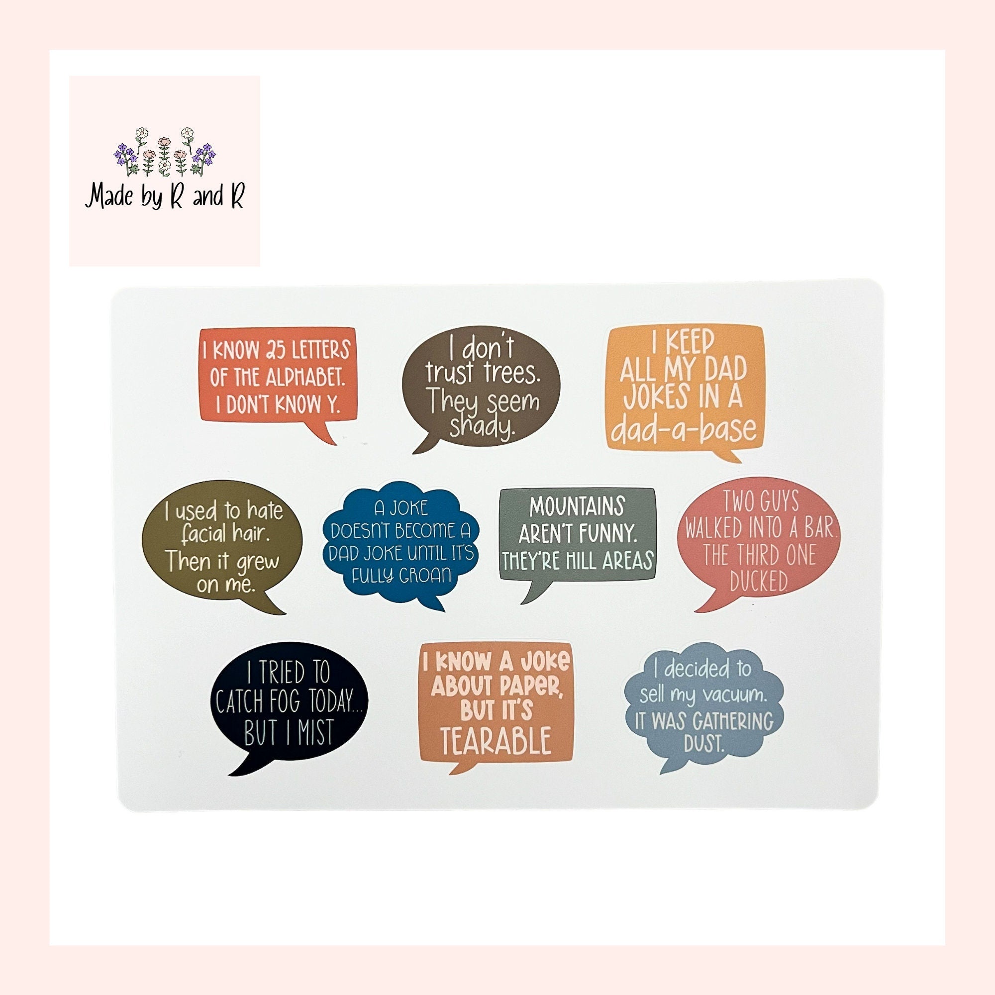 Funny Dad Joke Stickers (Set of 10)