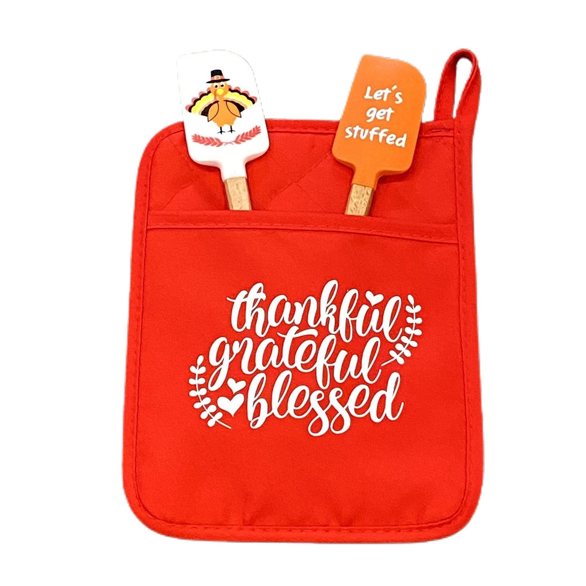 Thankful Grateful Blessed Pot Holder