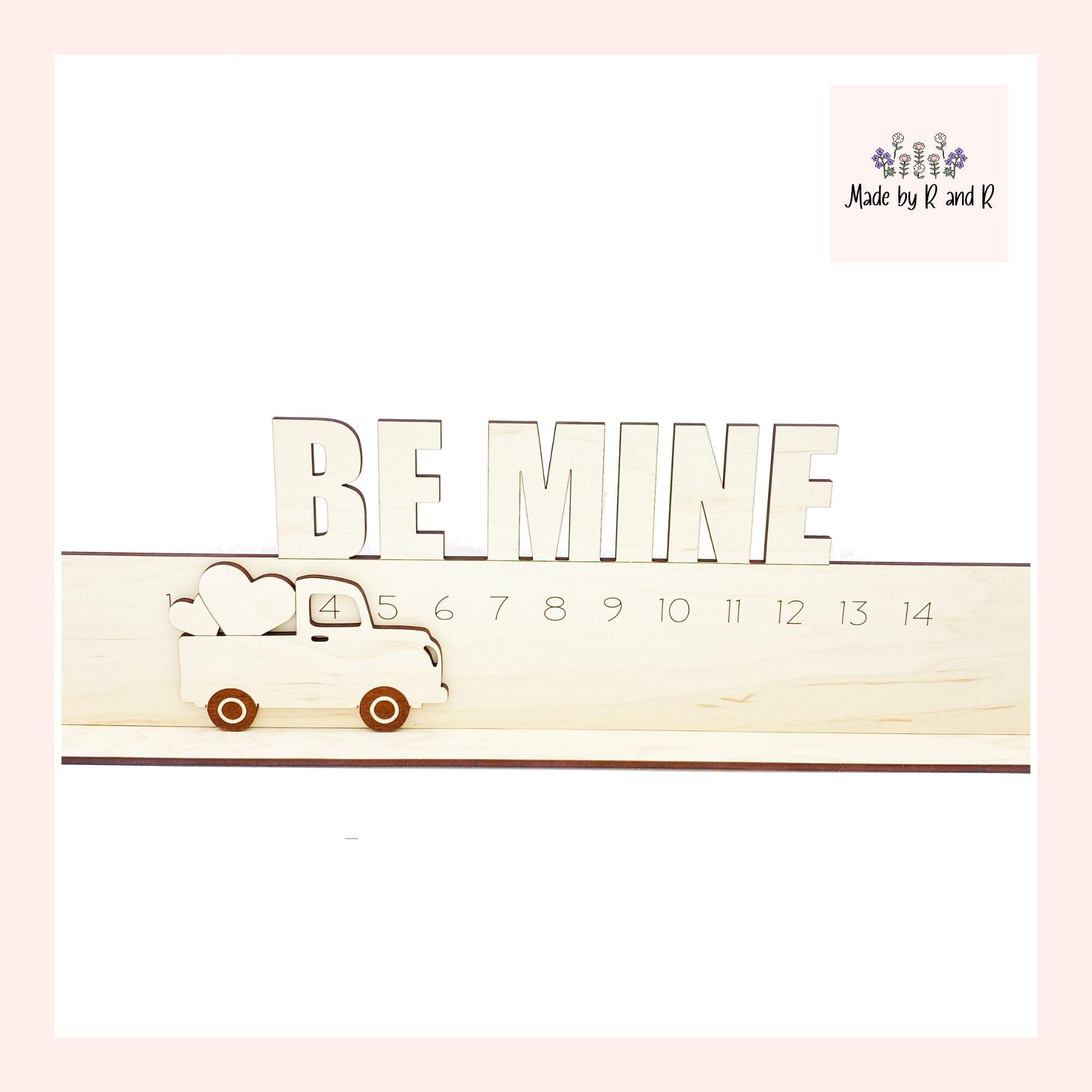 Be Mine Wood Valentine Truck Holiday Countdown