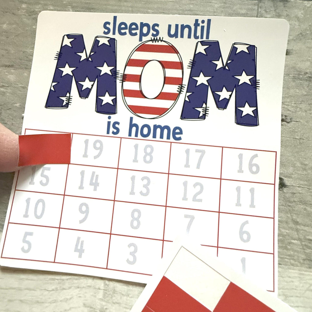 Sleeps Until My Hero Is Home Small Countdown Sticker