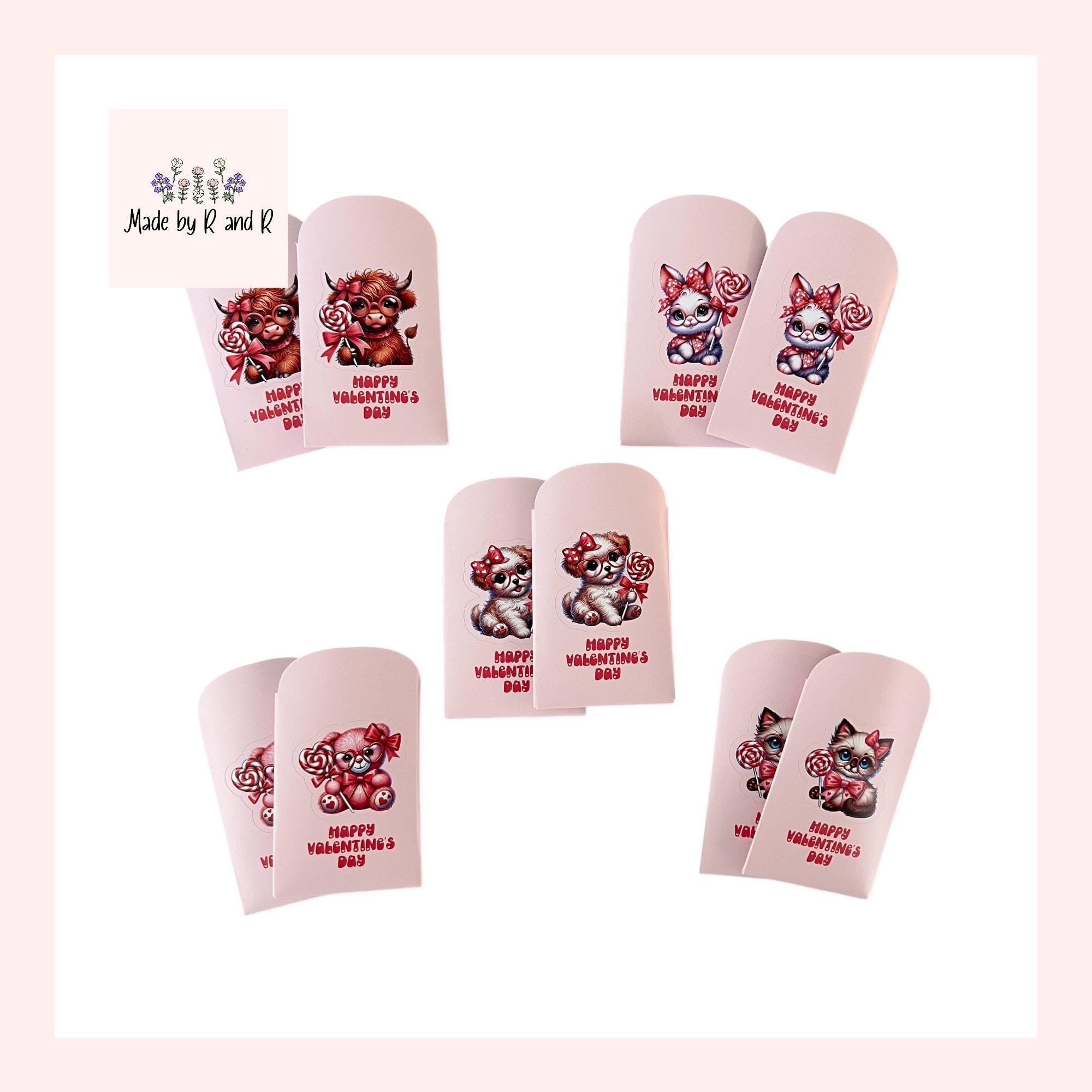Cute Animal Valentine Envelopes (Set of 10) *candy NOT included*