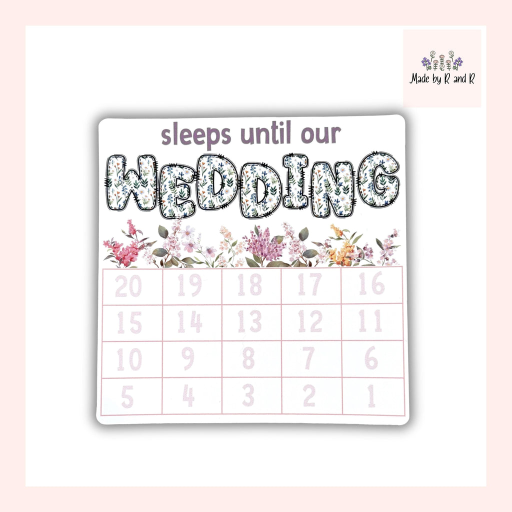 Sleeps Until Our Wedding Small Countdown Sticker