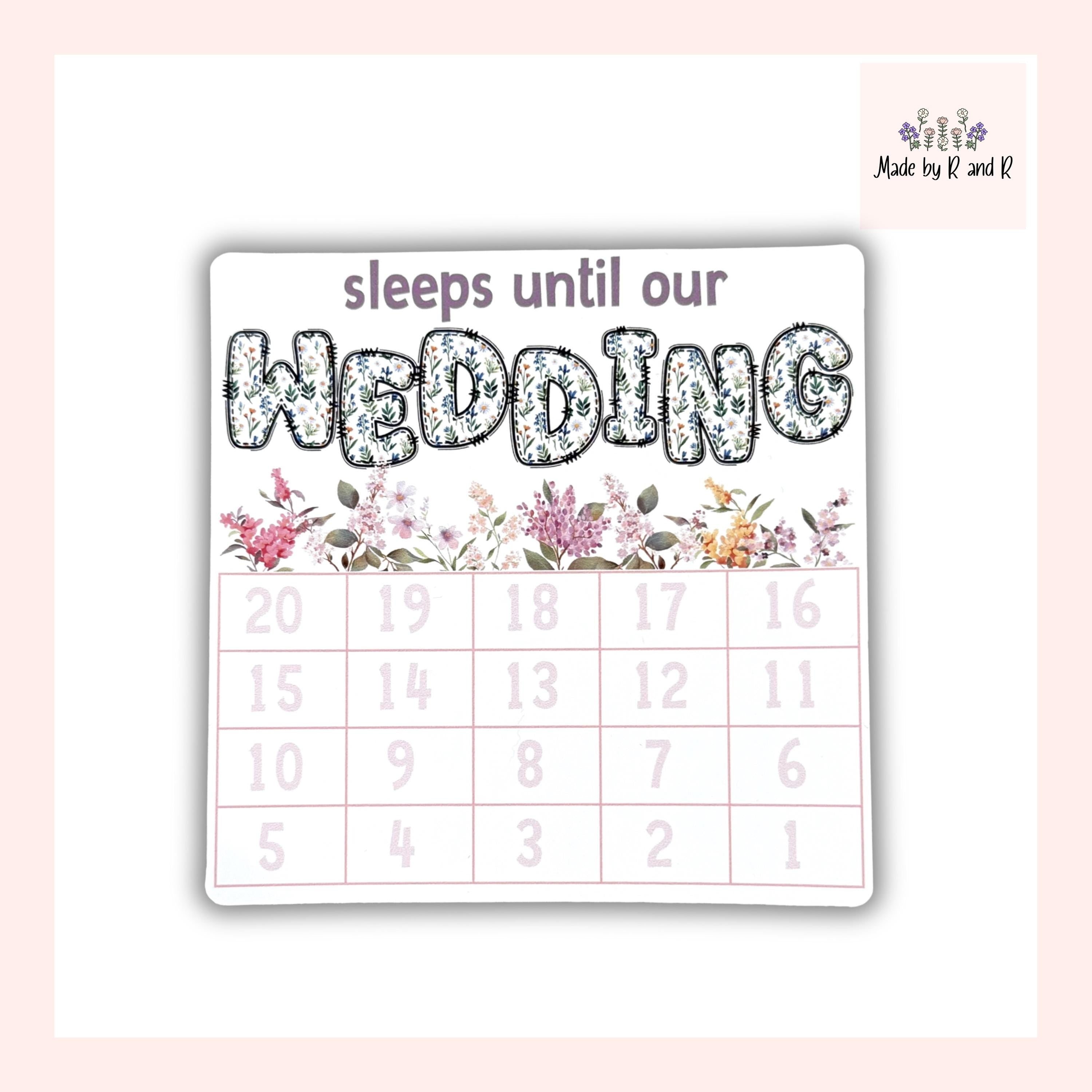 Sleeps Until Our Wedding Small Countdown Sticker