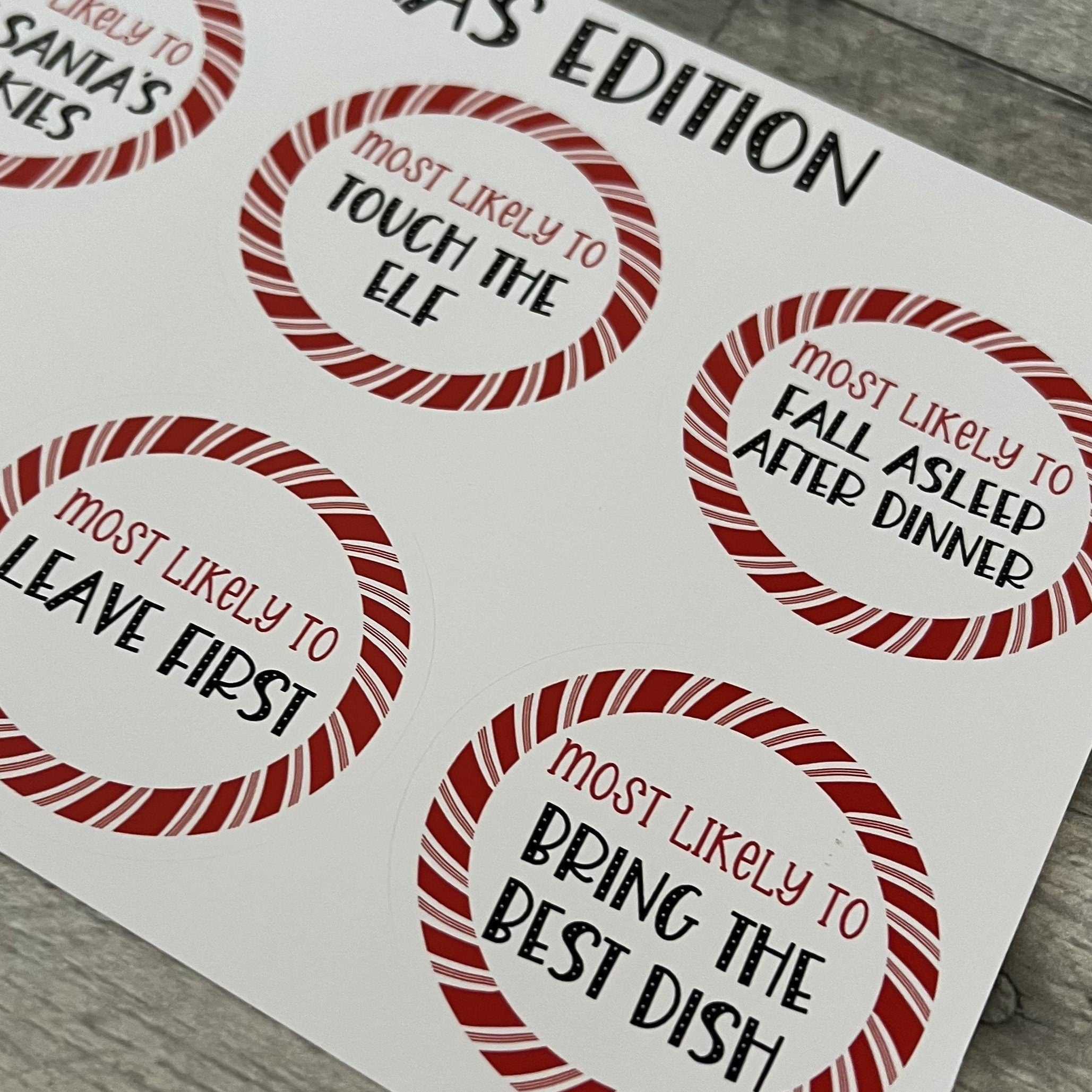 Most Likely To Christmas Edition Stickers