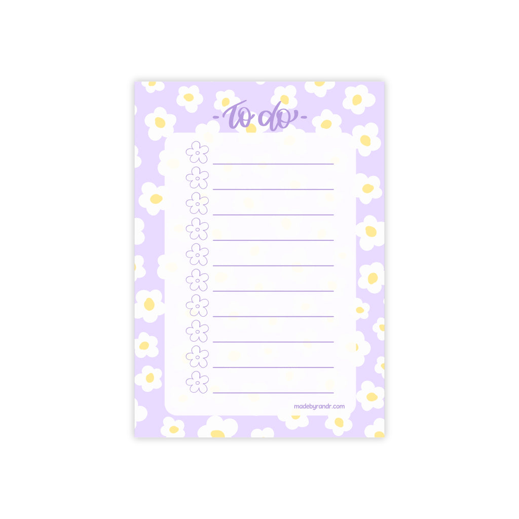 Purple Floral To Do Checklist Sticky Notes for Planning & Lists