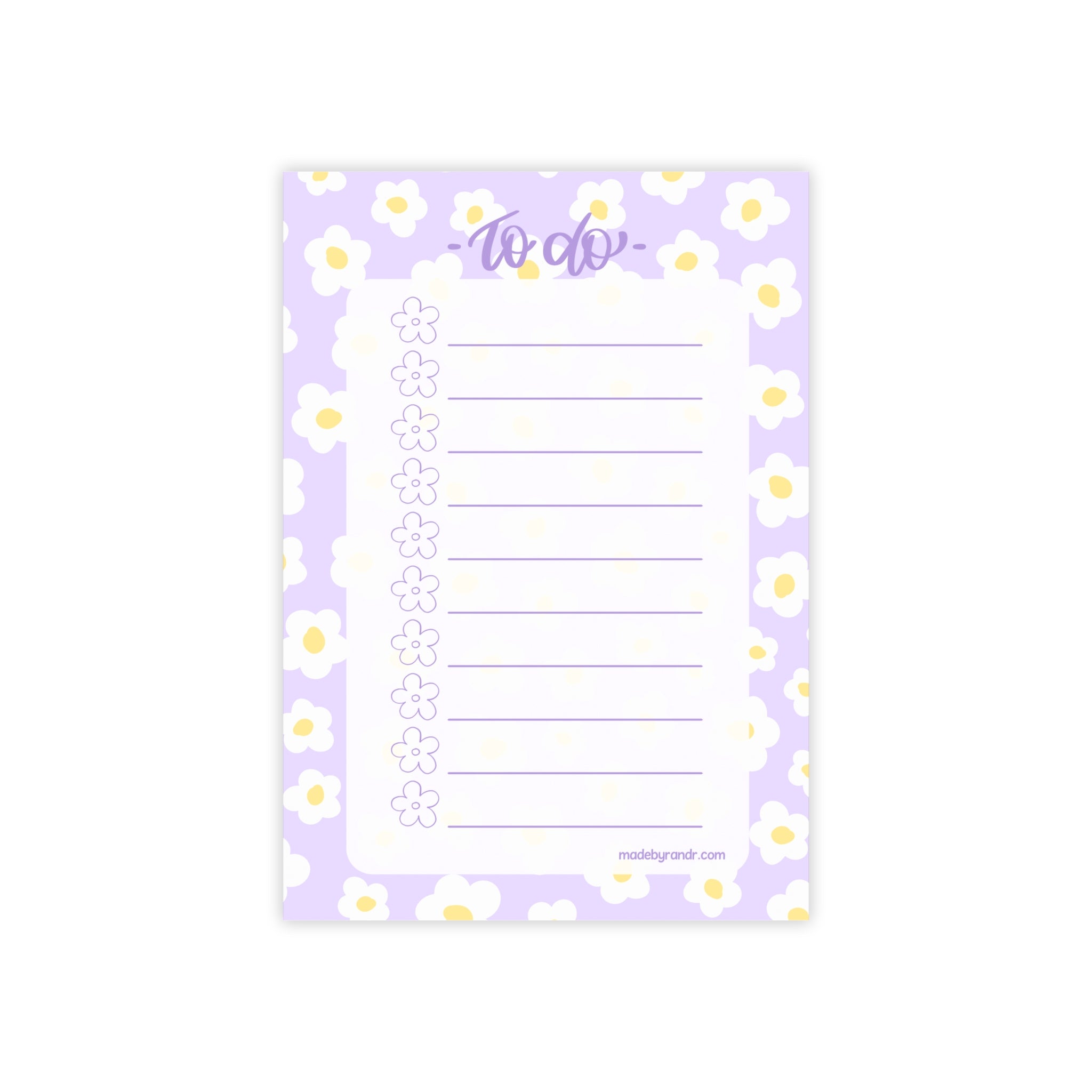 Purple Floral To Do Checklist Sticky Notes for Planning & Lists