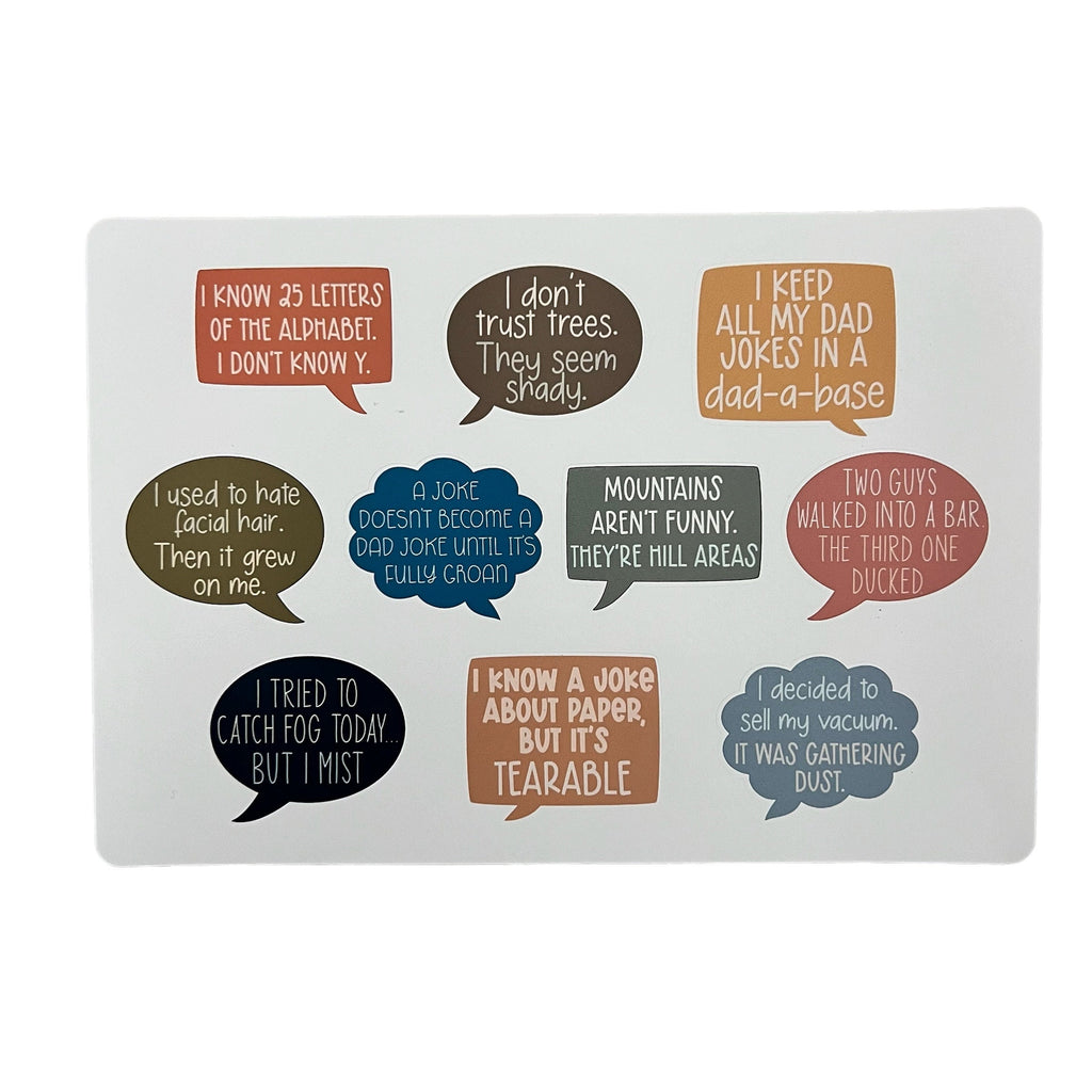 Funny Dad Joke Stickers (Set of 10)