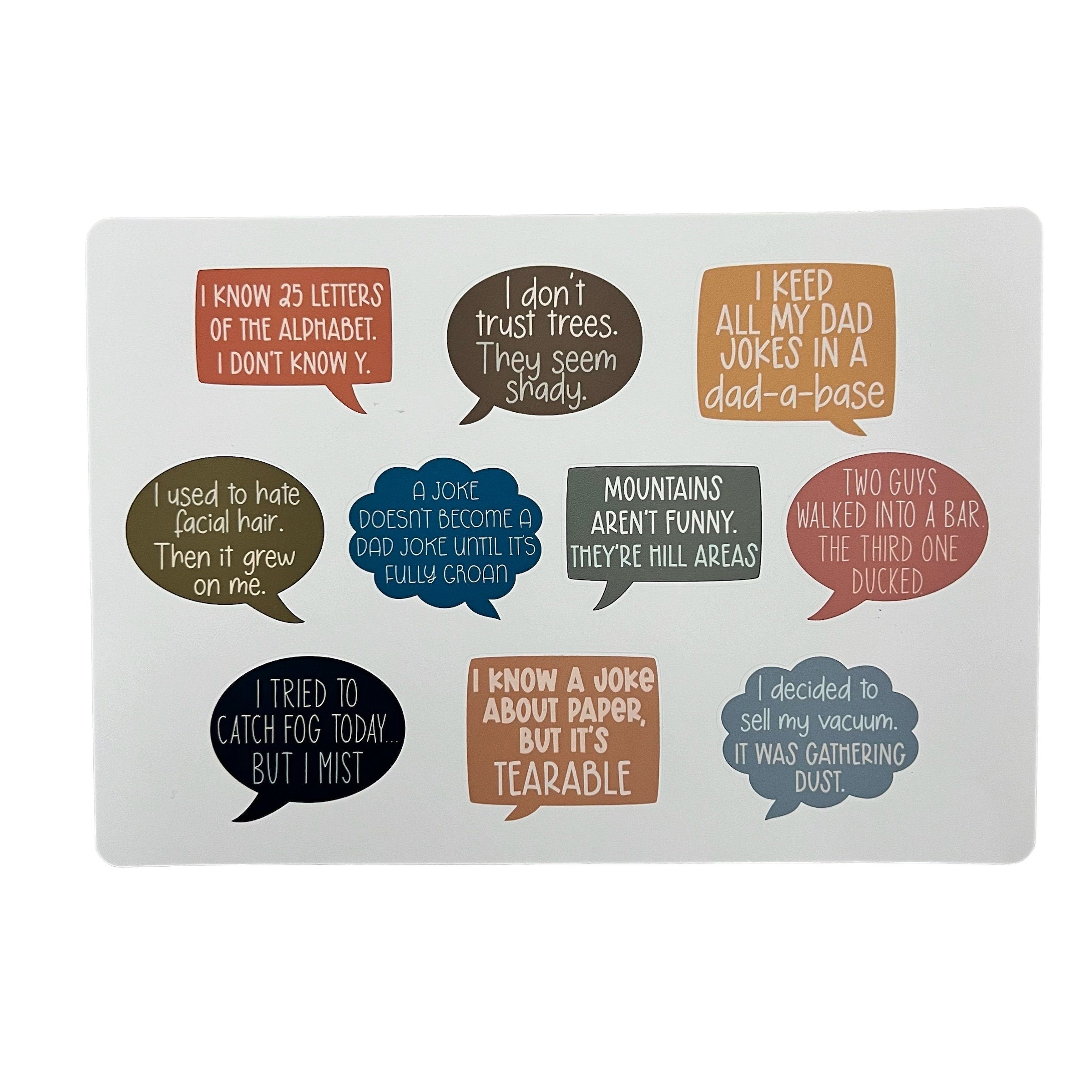 Funny Dad Joke Stickers (Set of 10)
