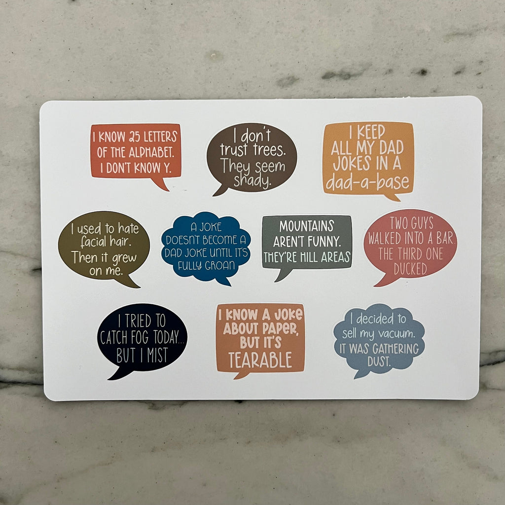Funny Dad Joke Stickers (Set of 10)