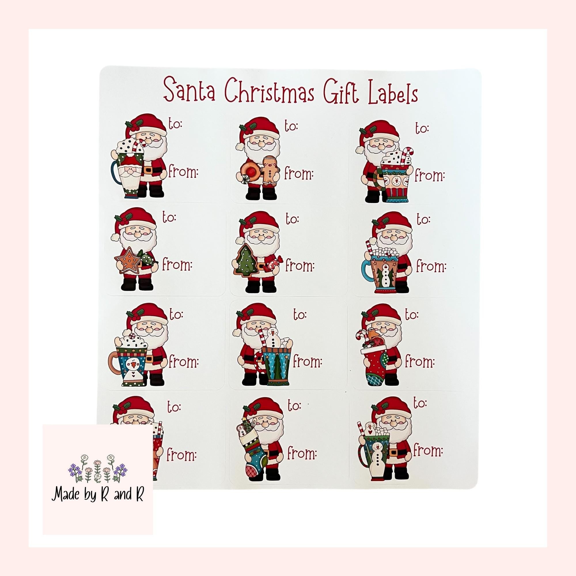 Santa Christmas Gift Labels