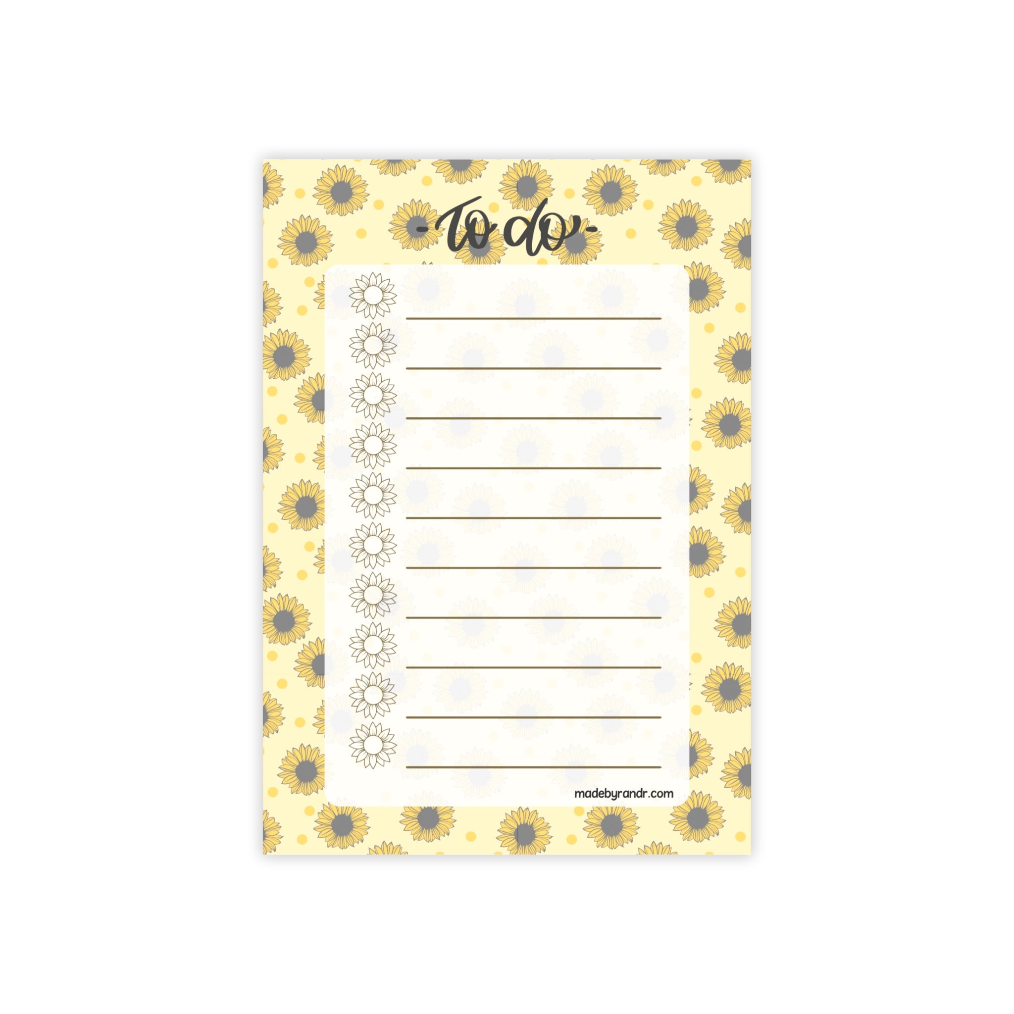 Sunflower To Do Checklist Sticky Notes for Planning & Lists