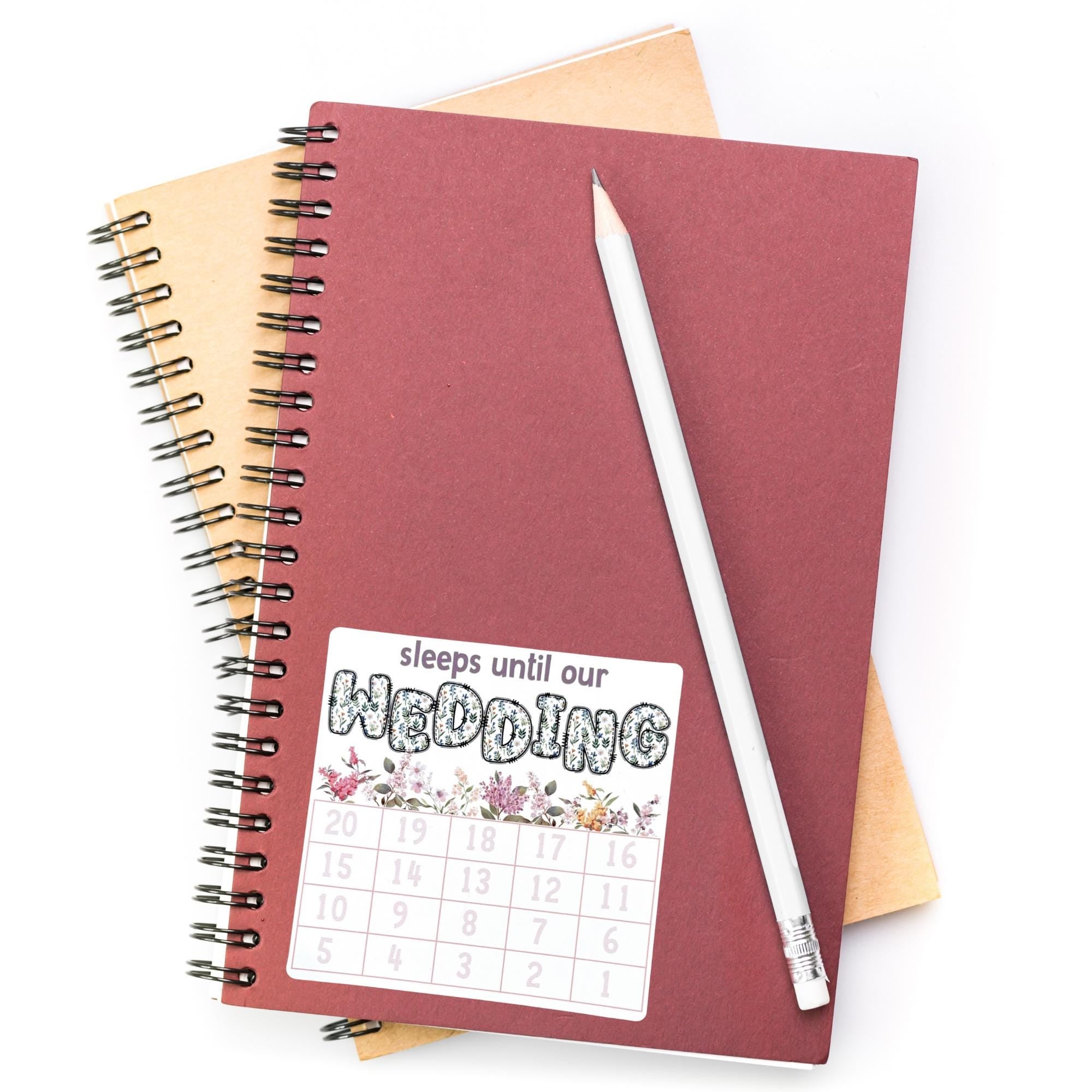 Sleeps Until Our Wedding Small Countdown Sticker