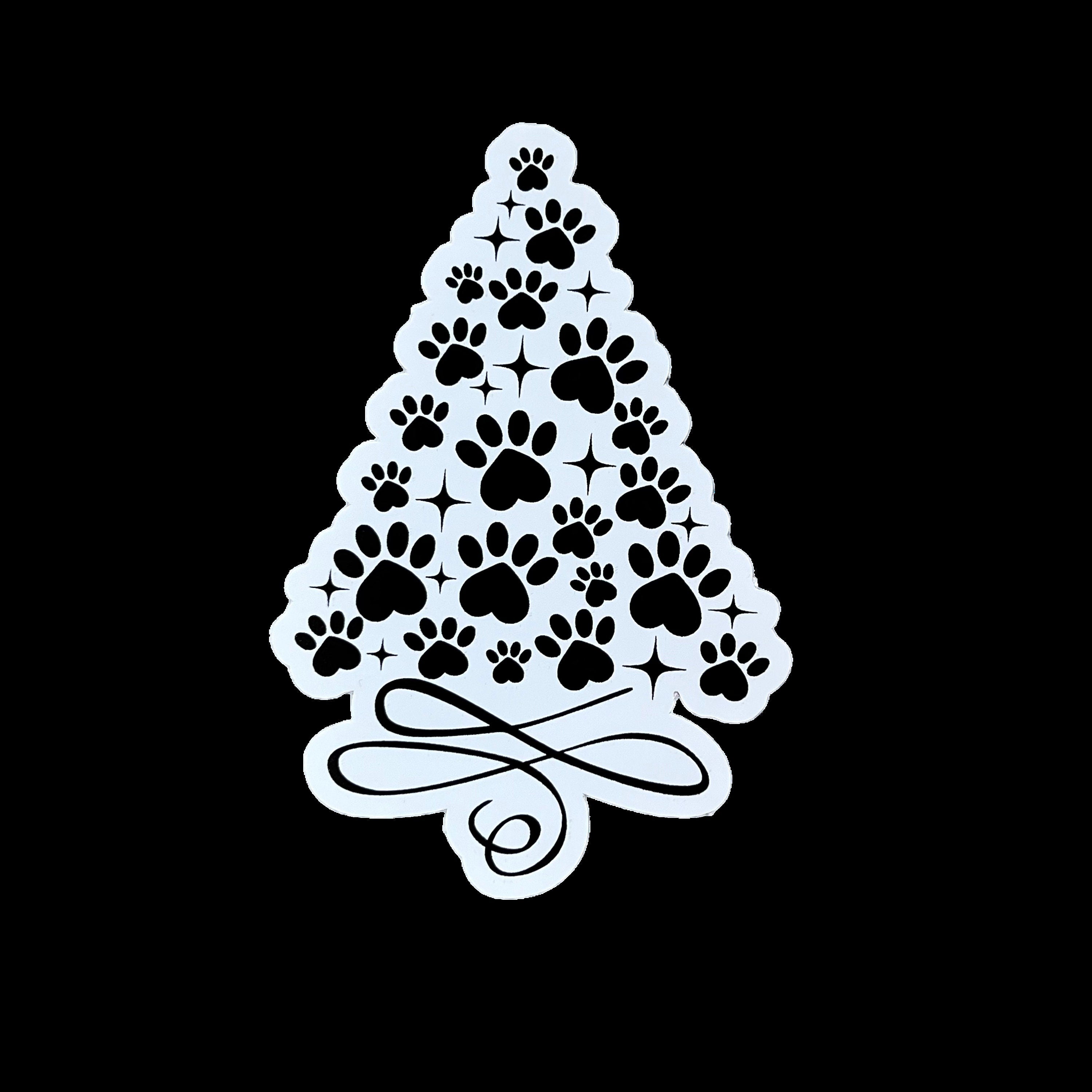 Paw-sitively Adorable Christmas Tree Sticker