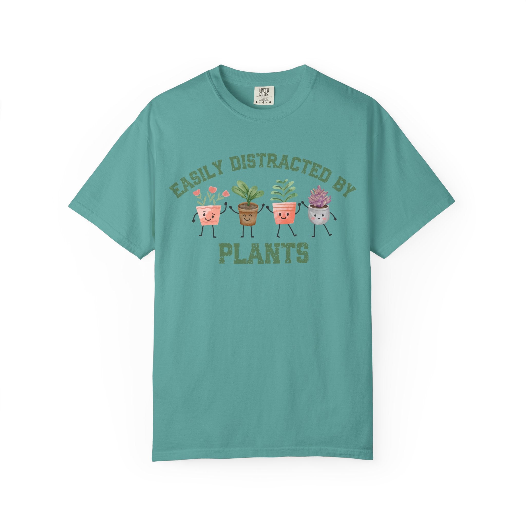 Easily Distracted By Plants Tee, Cute Plant Lover Graphic T-Shirt