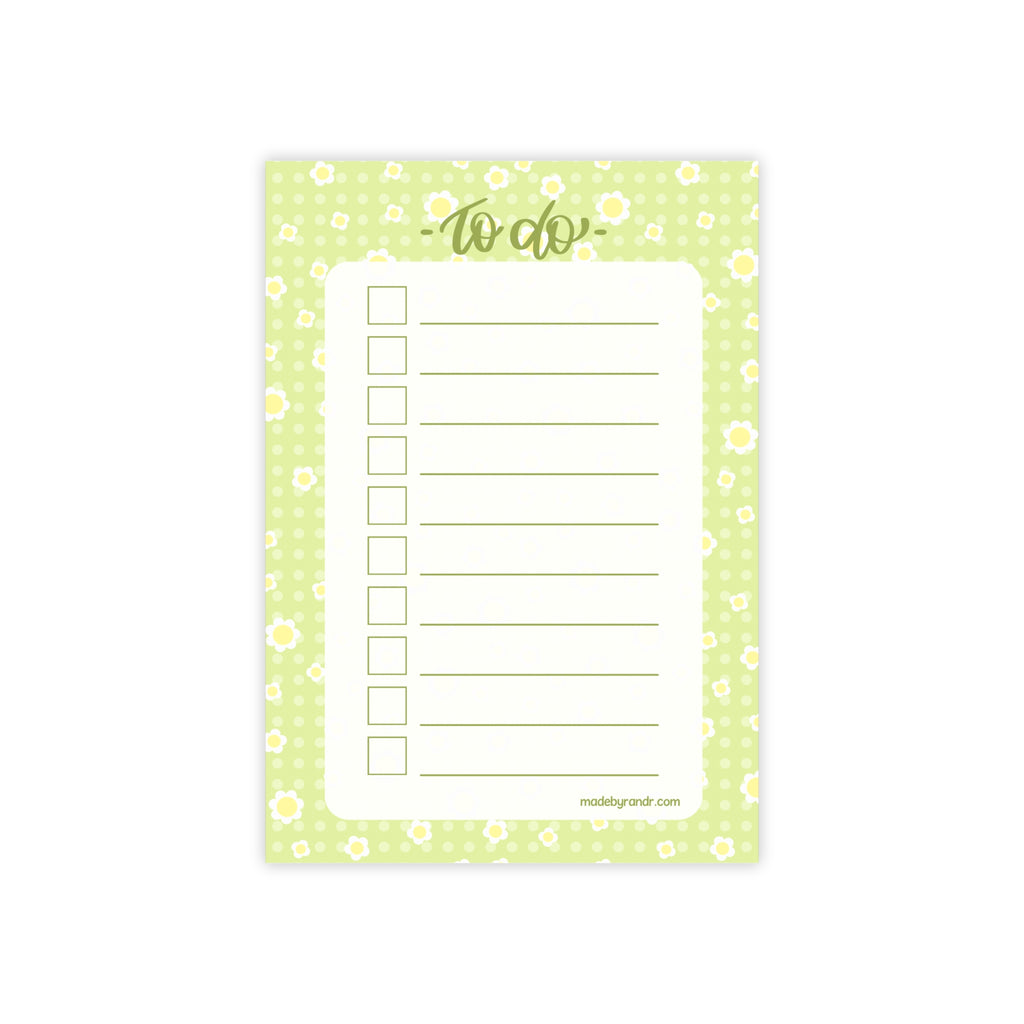 Green Floral To Do Checklist Sticky Notes for Planning & Lists