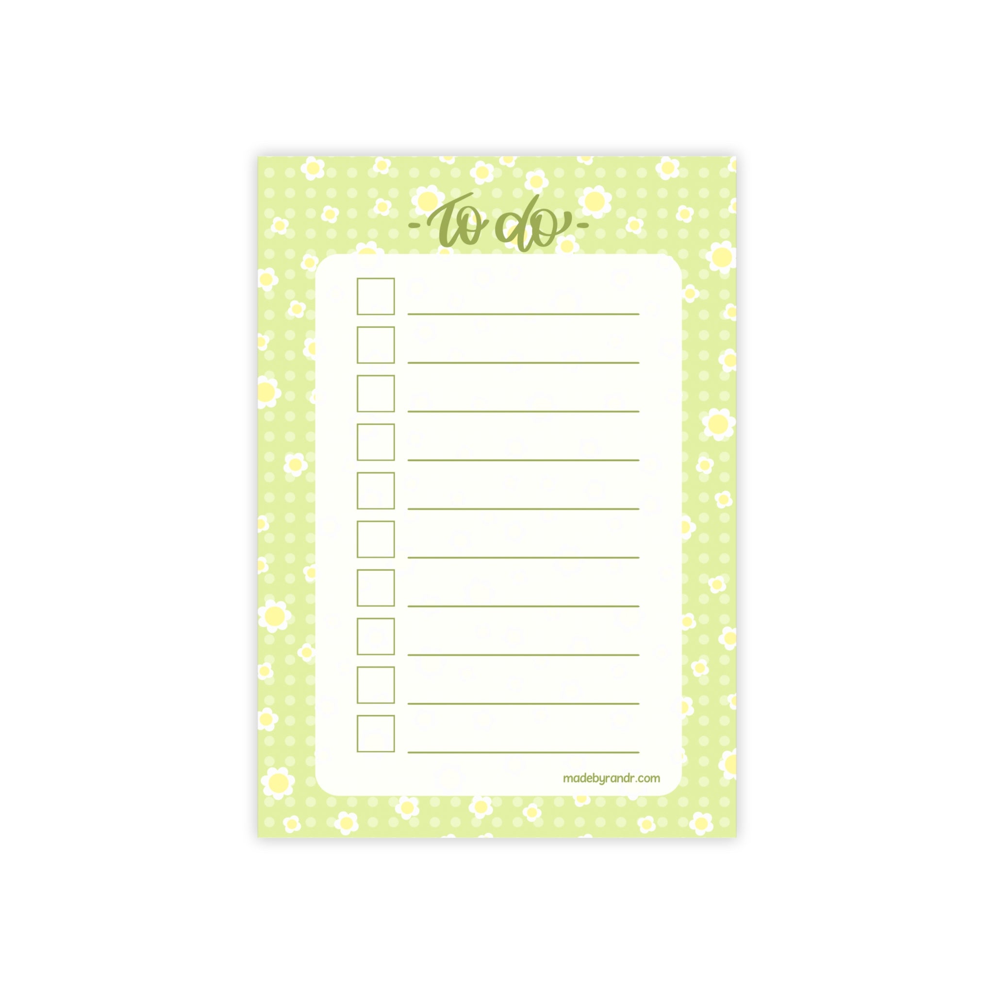 Green Floral To Do Checklist Sticky Notes for Planning & Lists