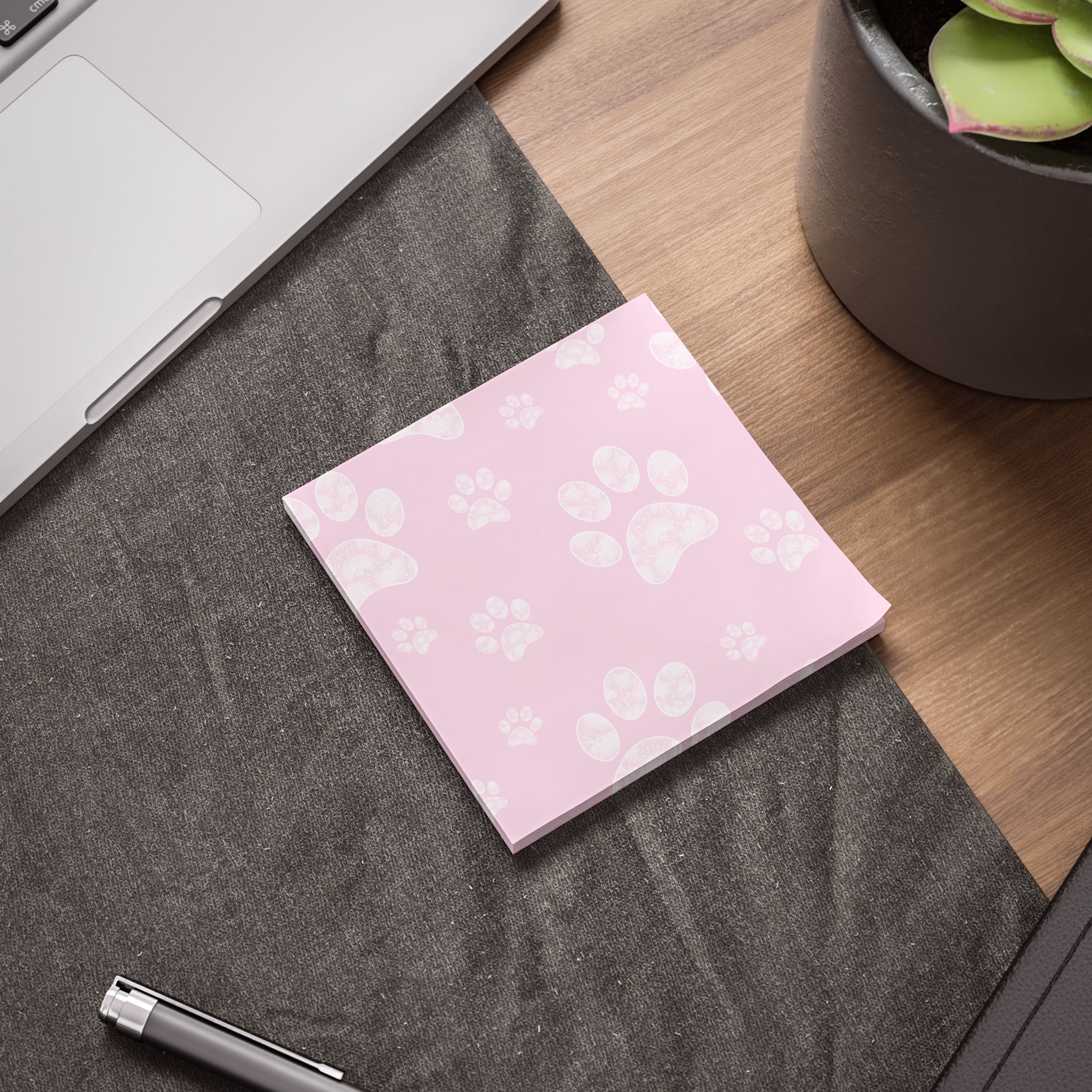 Pink Paw Print Post-It Note Pads, Dog Themed Sticky Notes, Puppy Memo Pads, Perfect for Dog Lovers