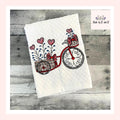 Valentine Bicycle Embroidered Kitchen Dish Towel