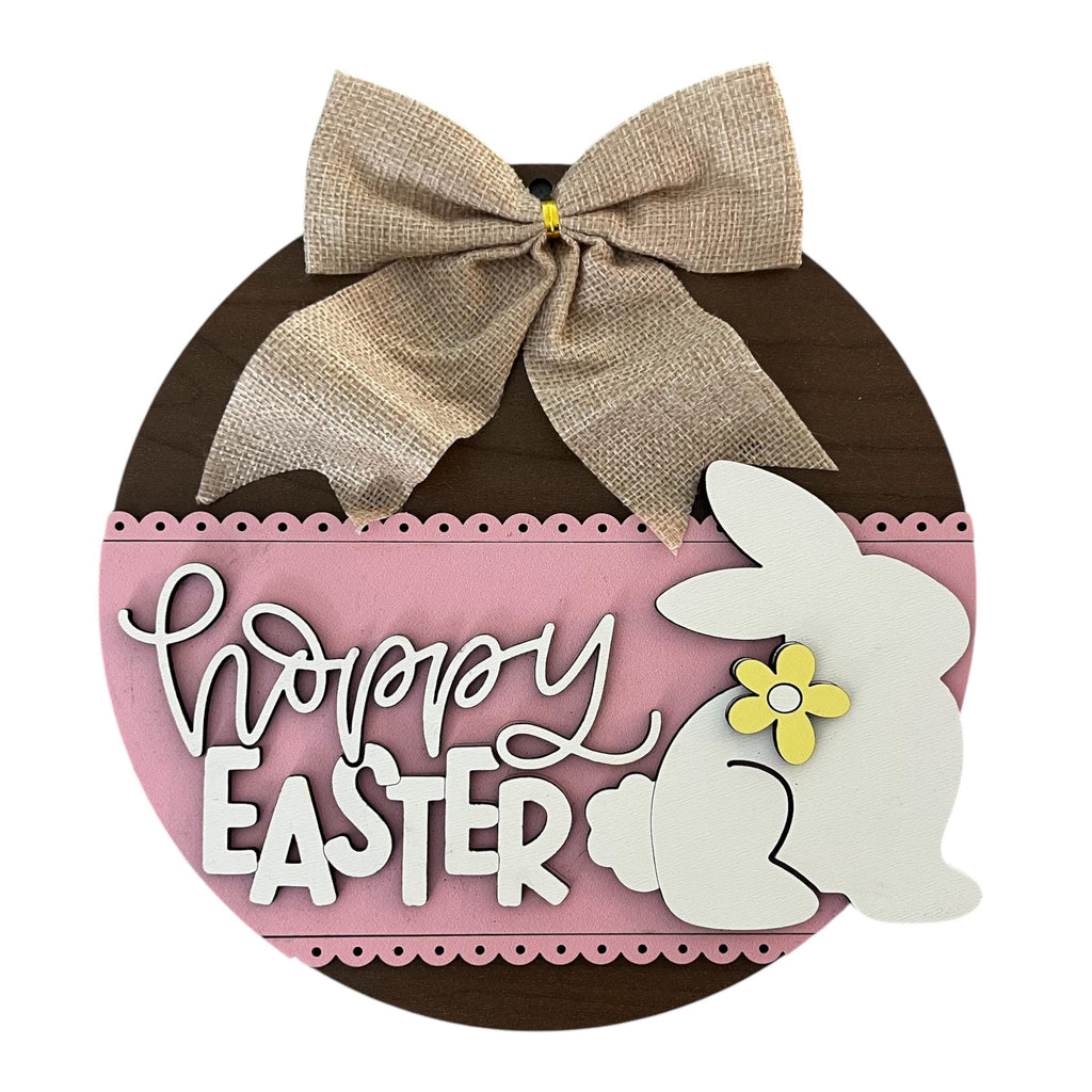 Hoppy Easter Painted Wood Sign
