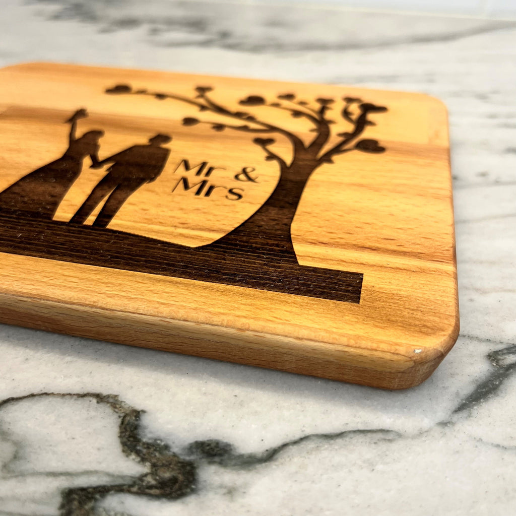Mr and Mrs Laser Engraved Cutting Board