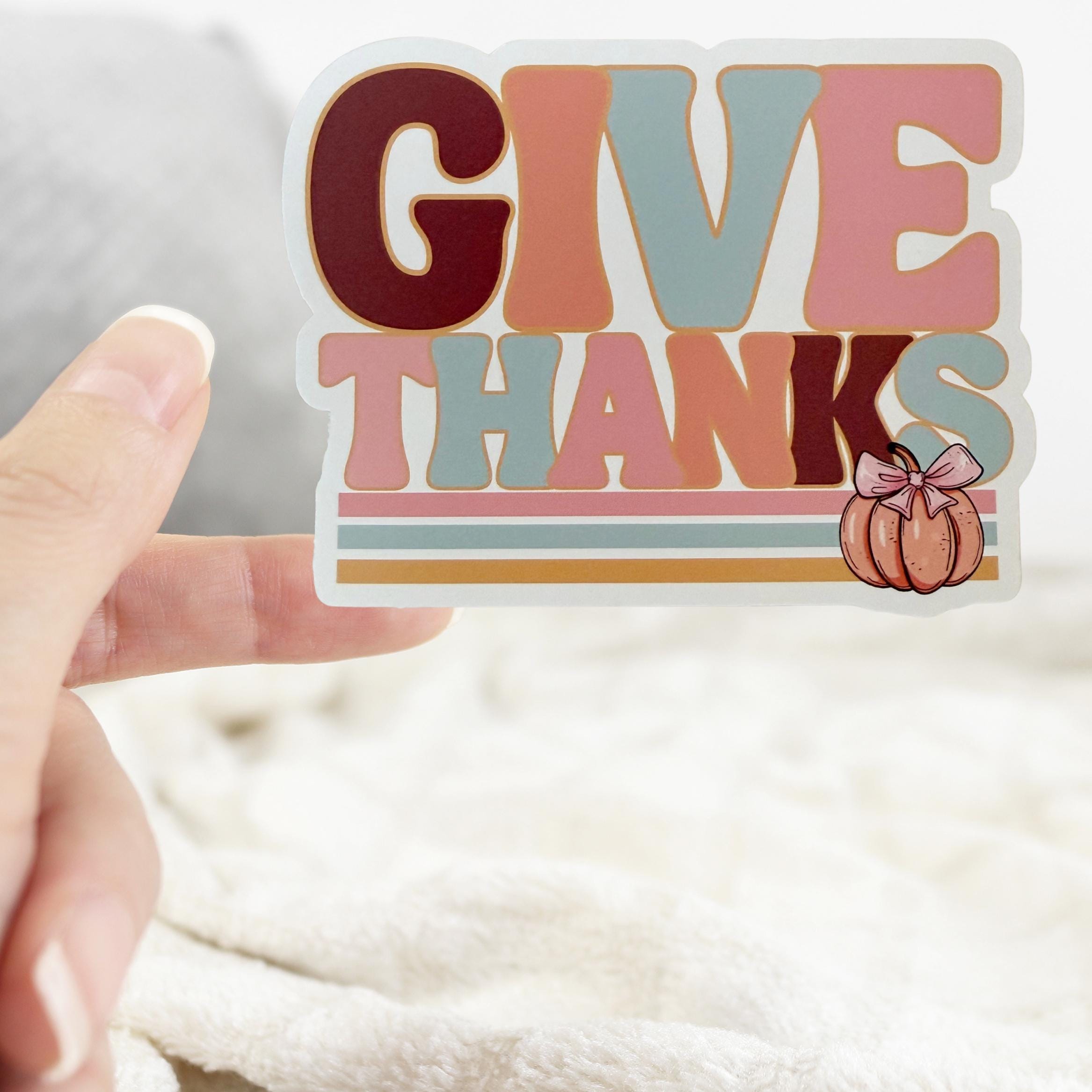 Give Thanks Fall Sticker