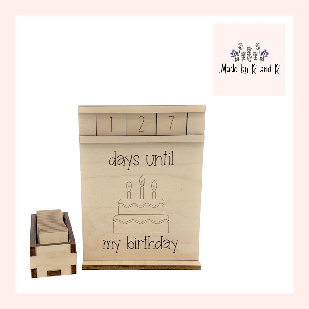 Days Until My Birthday Wood Countdown