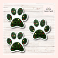 Christmas Tree Paw Print Sticker Set of 3