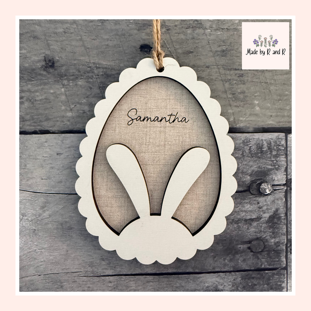 Custom Wood Easter Bunny Ear Tags From Made By R And R