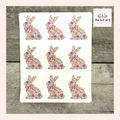 Floral Bunny Stickers (set of 9) from Made By R And R