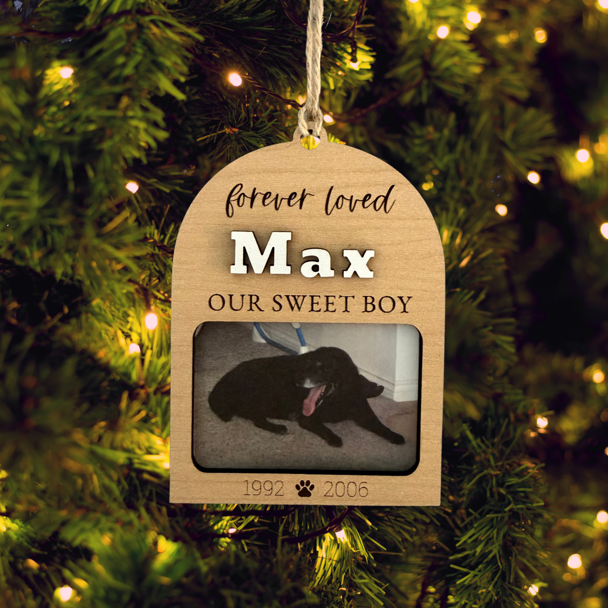 Forever Loved Dog Memorial Wood Christmas Ornament From Made By R And R