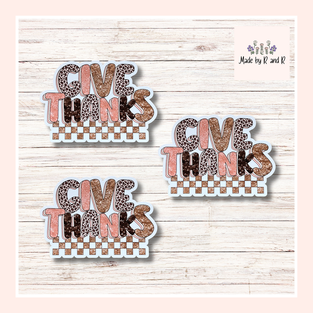 Give Thanks Sticker Set of 3