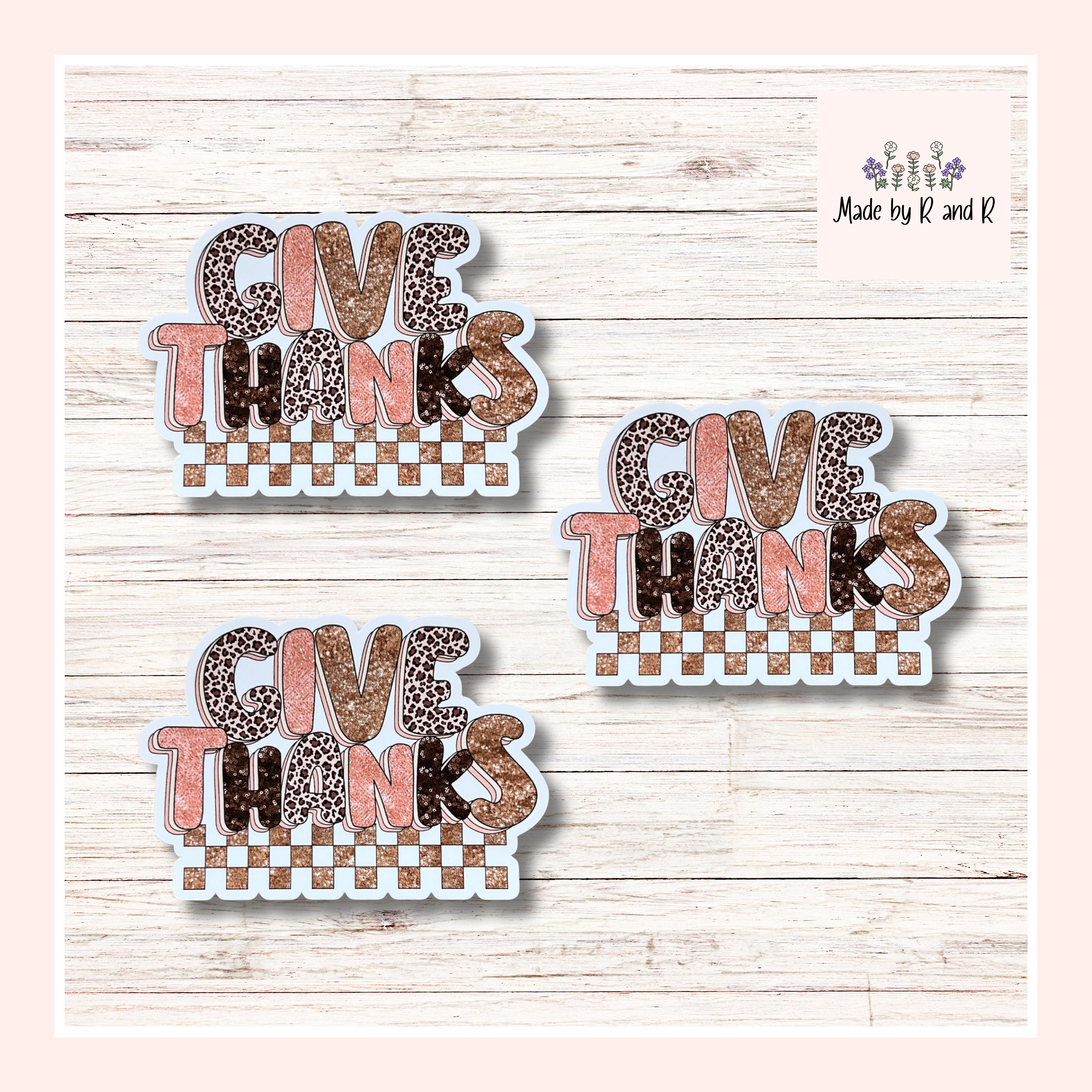 Give Thanks Sticker Set of 3
